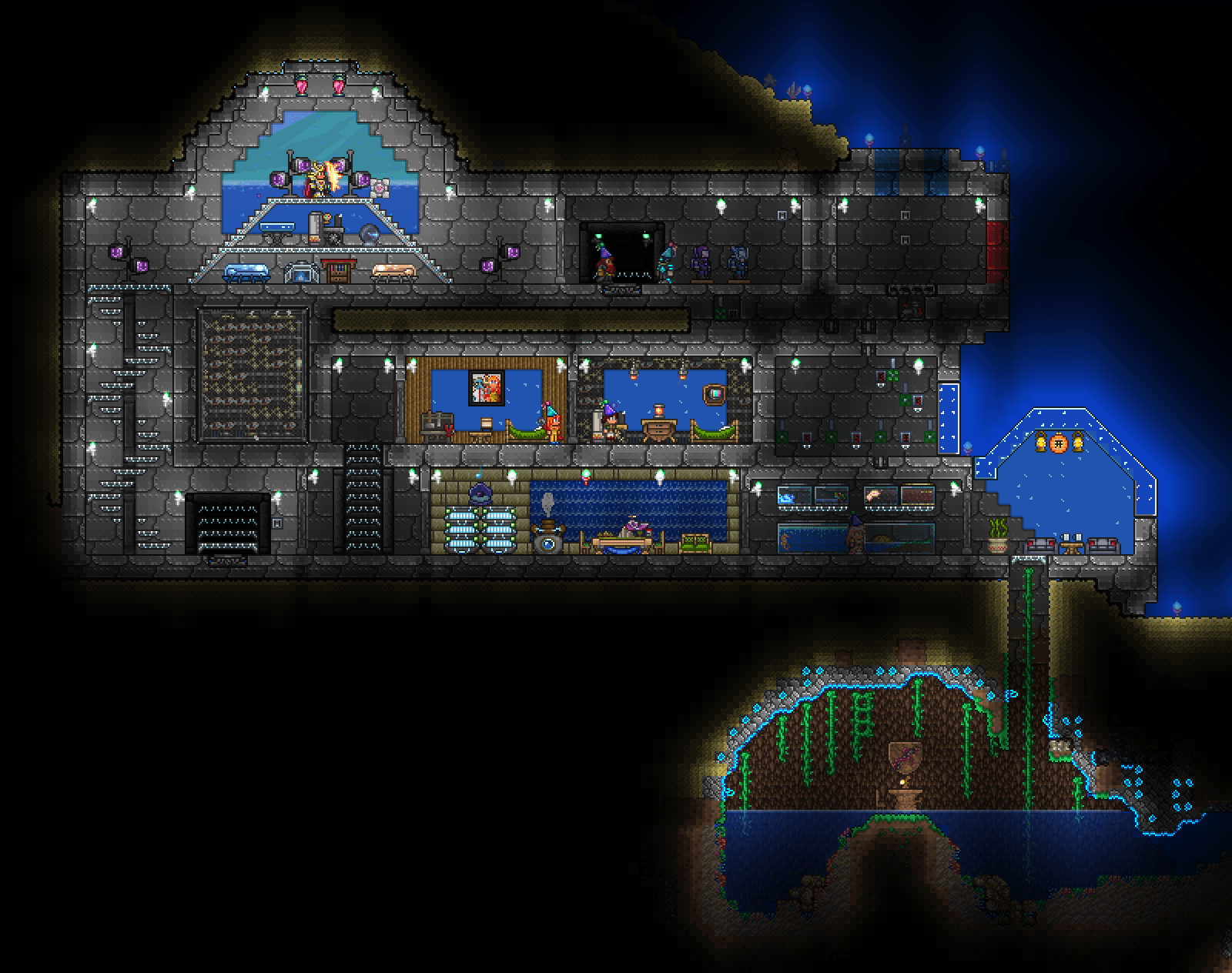 My underwater hab, with functioning airlock, diving suits and a command