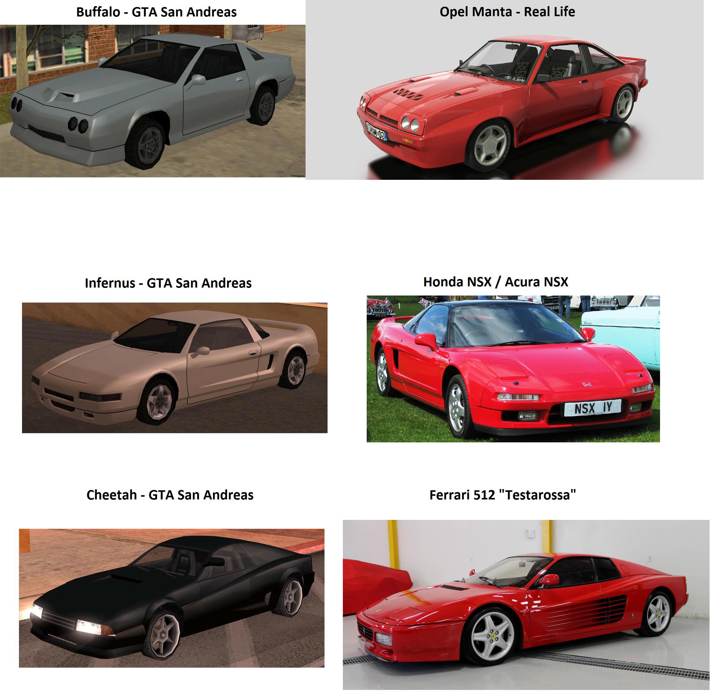 GTA San Andreas cars and their real life counterparts r/GTA
