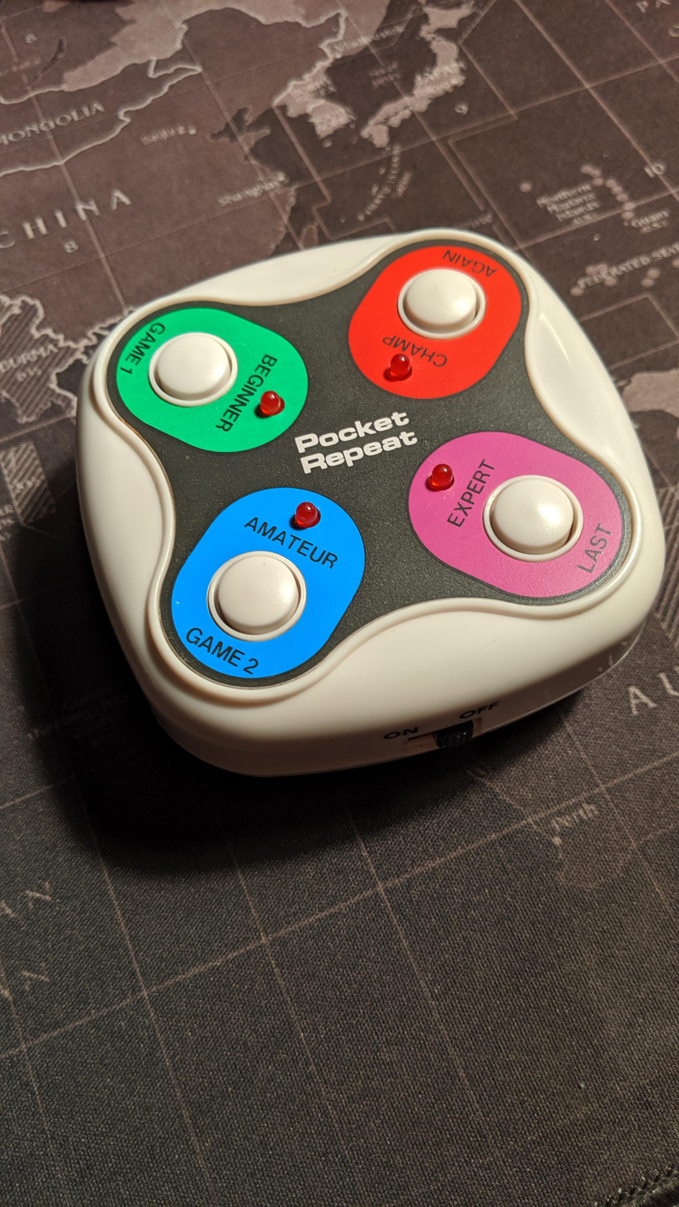 Radio Shack's Pocket Repeat (Simon Clone). I've had it since the 90s