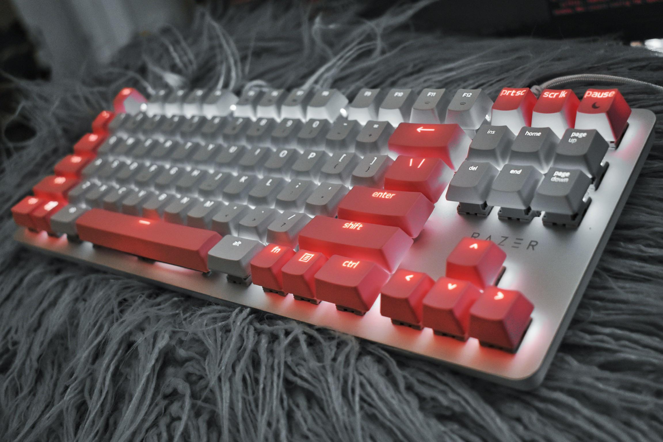 Pink and white keycaps! Razer keycap upgrade🤩 keyboards