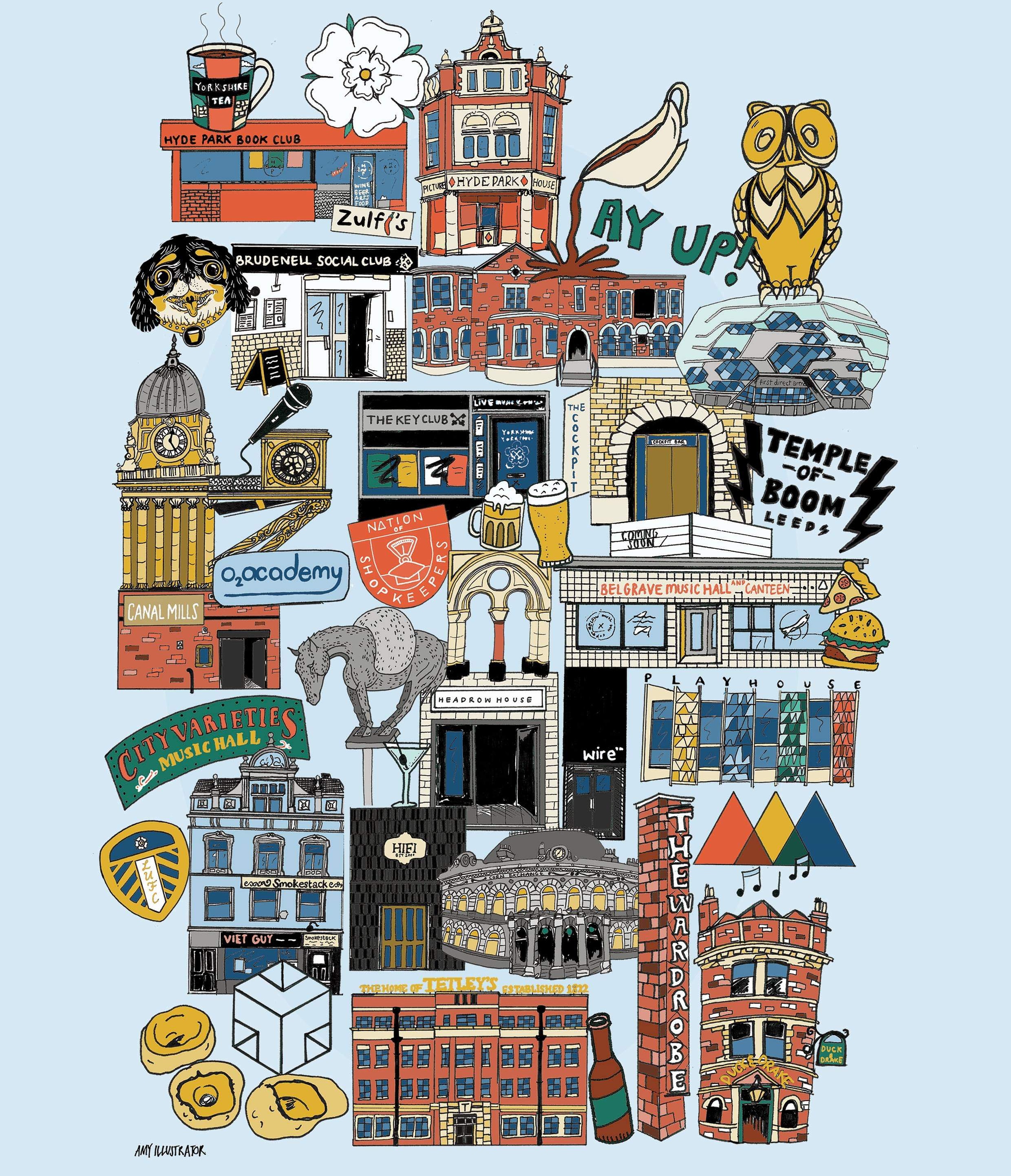 I made an illustration of Leeds! r/Leeds