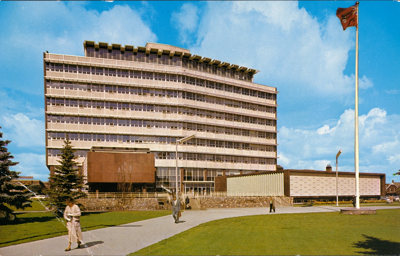 Edmonton City Hall, completed in 1957 as one of the first modernist city halls in Canada