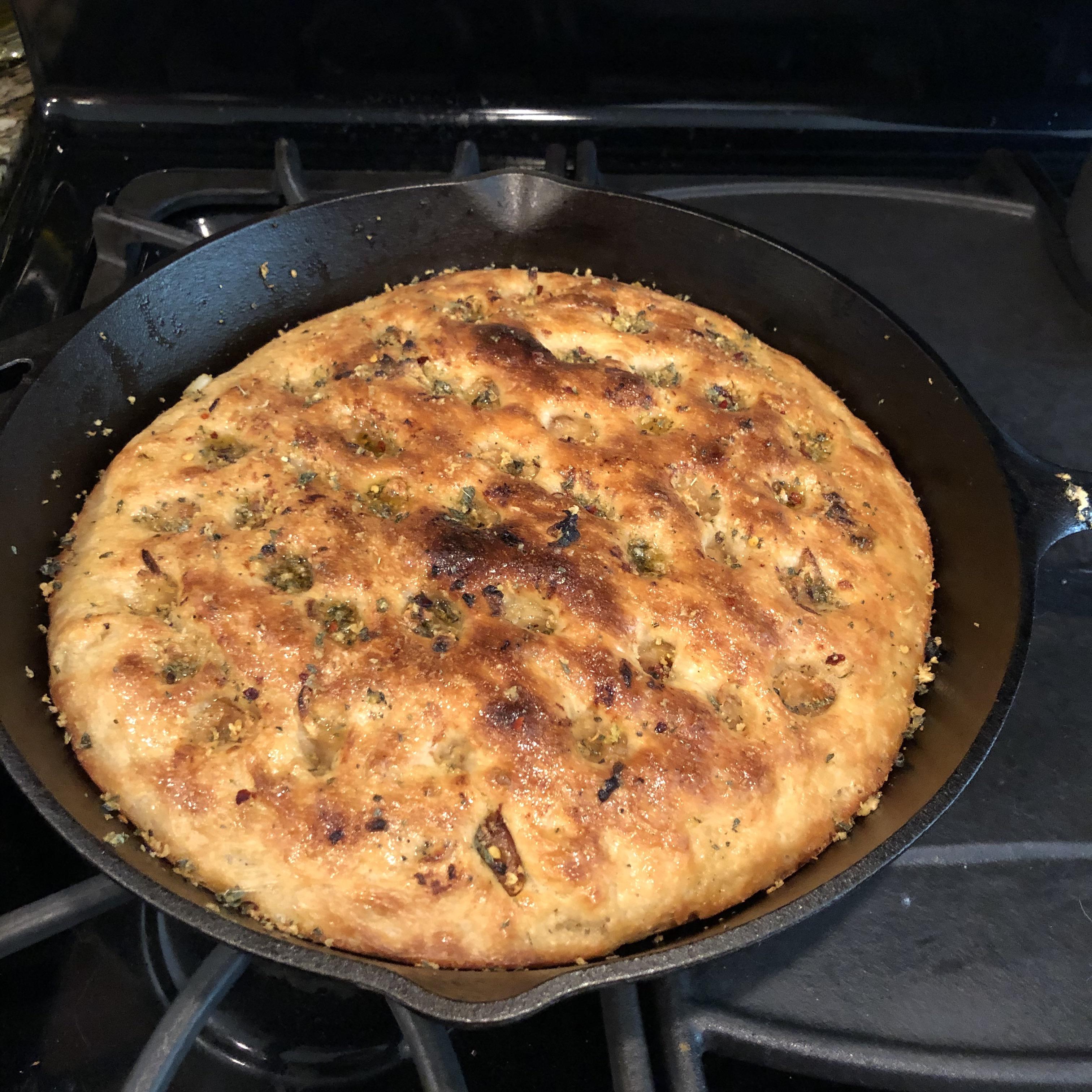 Kenji’s roasted garlic foccacia, totally worth setting off the fire
