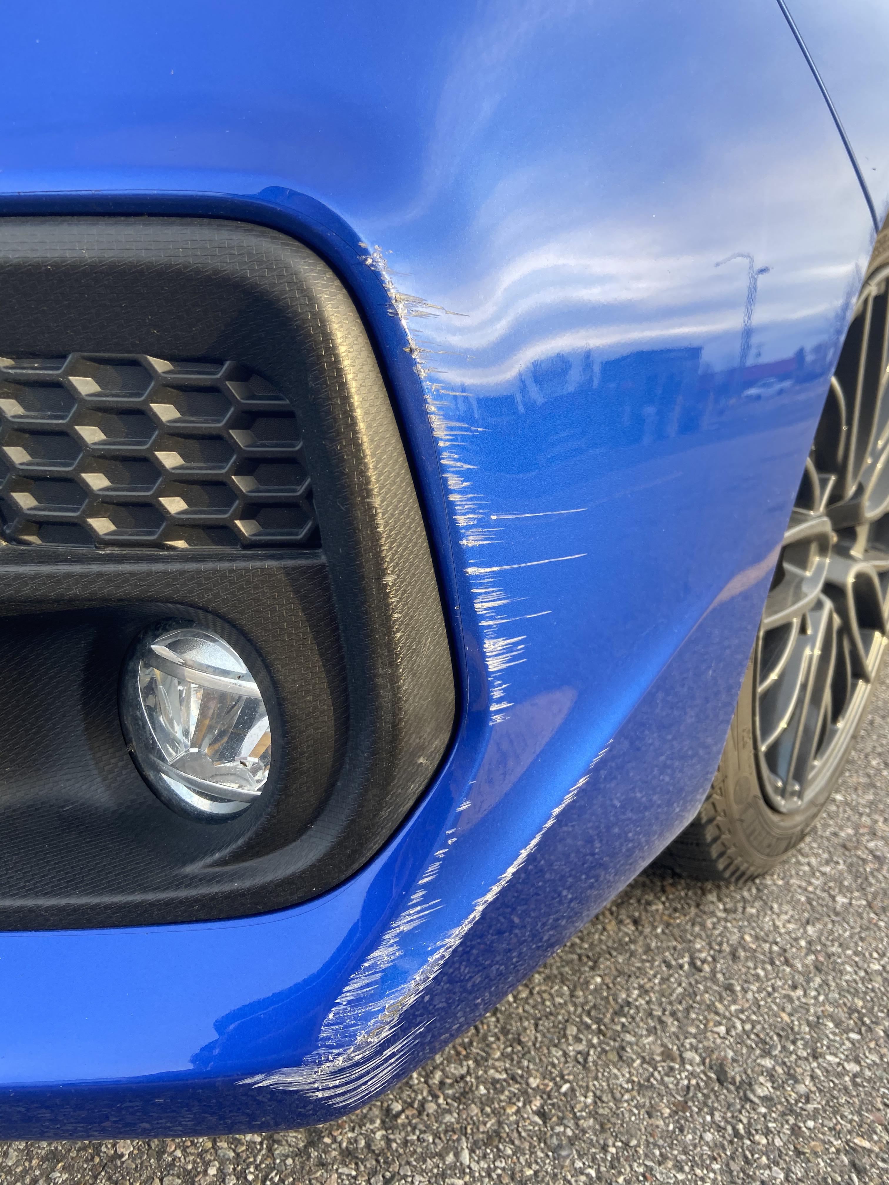 Scratched my bumper pulling out of the garage today 😢 it looks like it