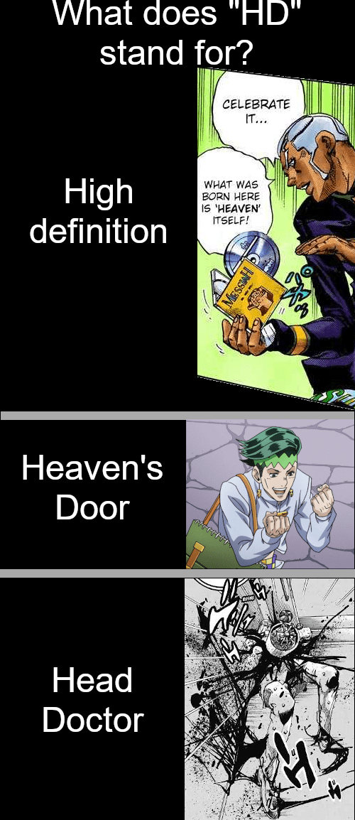 what does "HD" stand for? r/ShitPostCrusaders