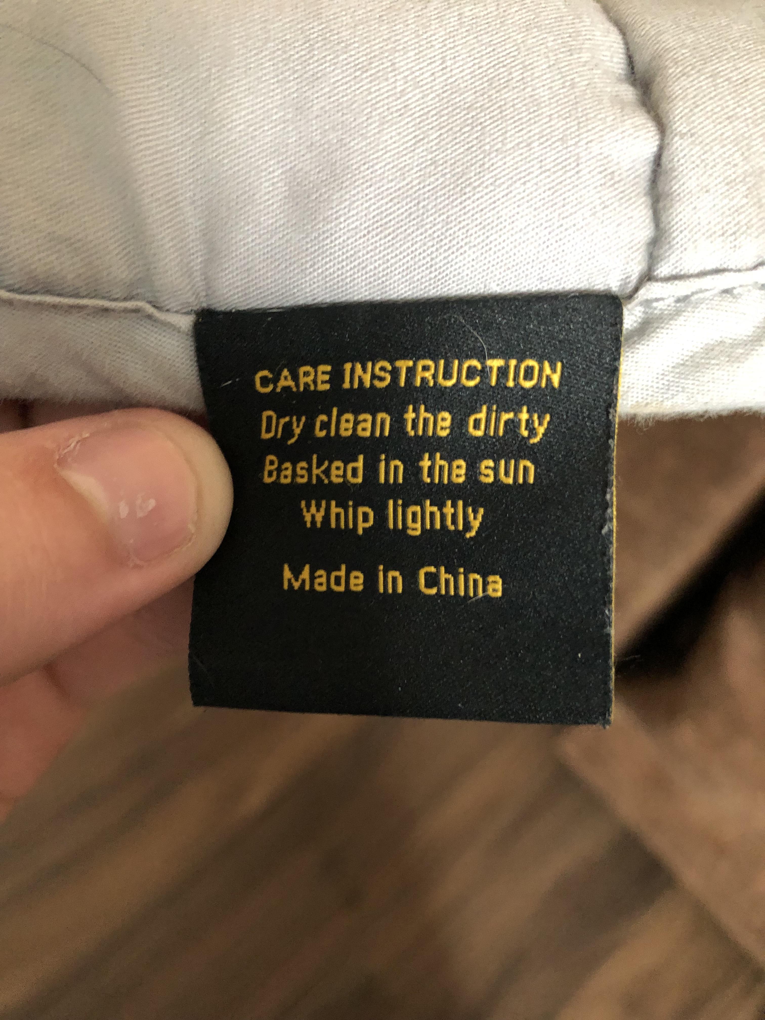 Read the washing instructions on my mom’s weighted blanket. Still don’t