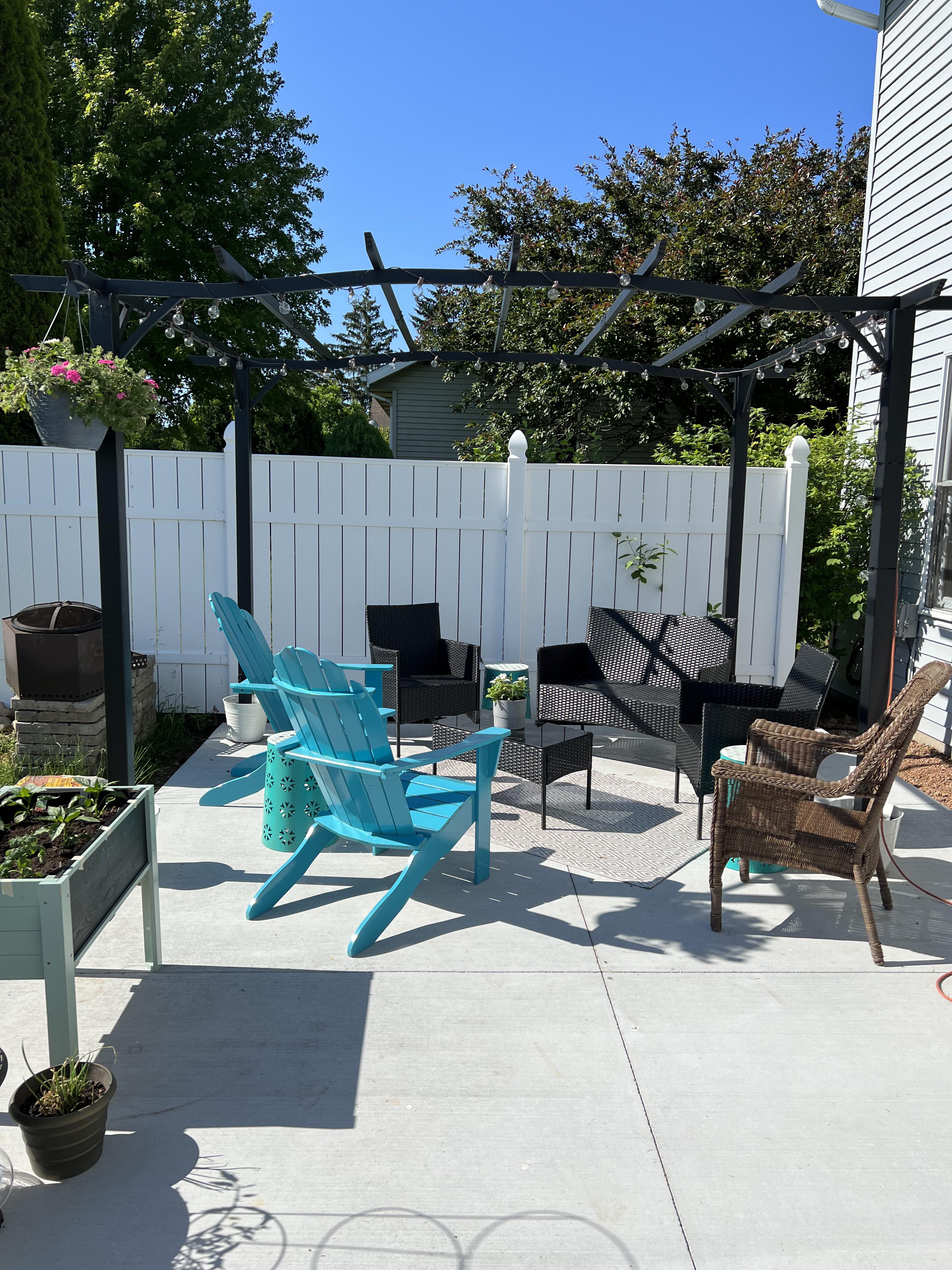 Aldi pergola and side tables We bought the pergola a while ago (took the canopy off due to a