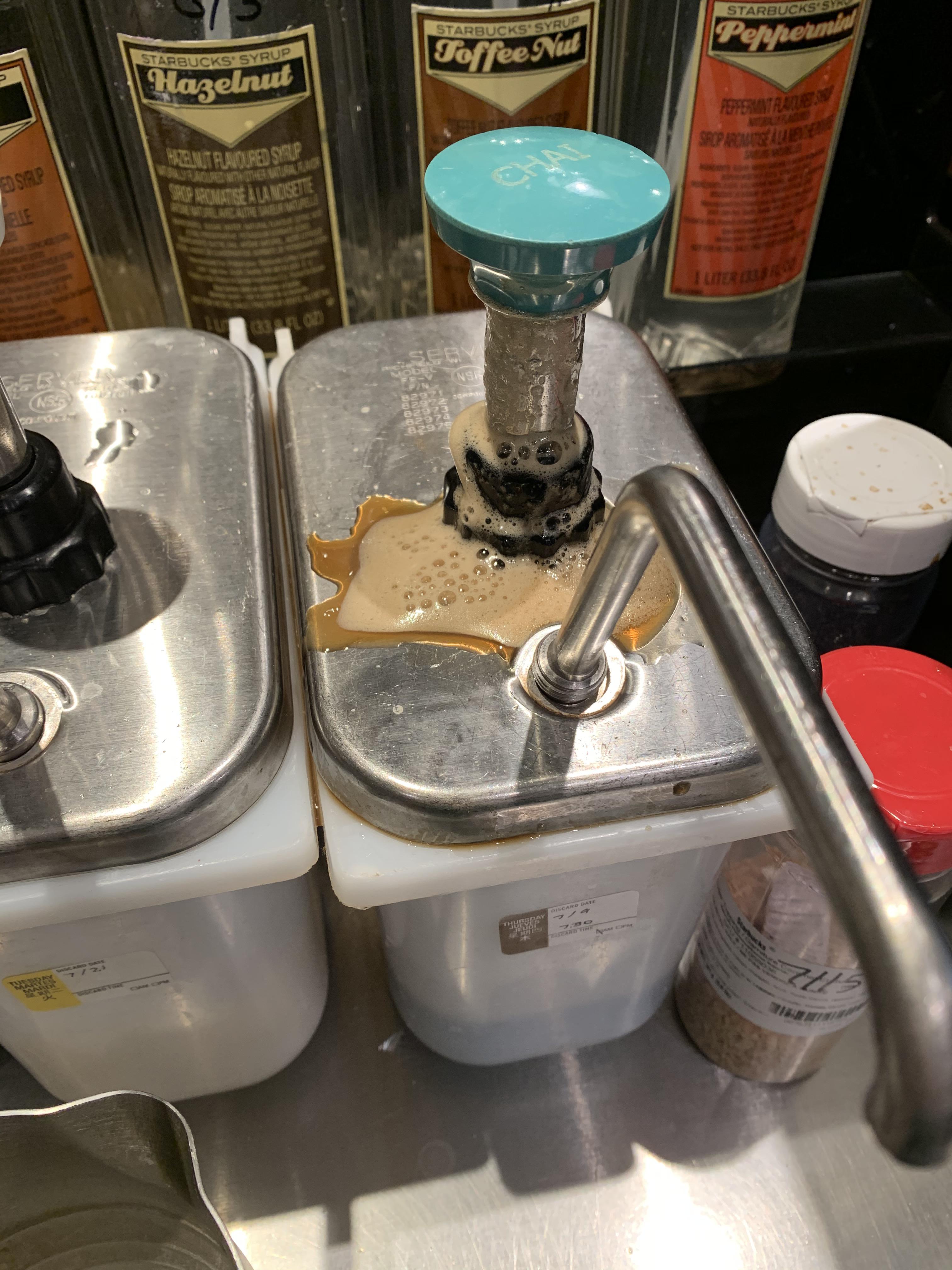 Does anyone know why the pumps do this? r/starbucks