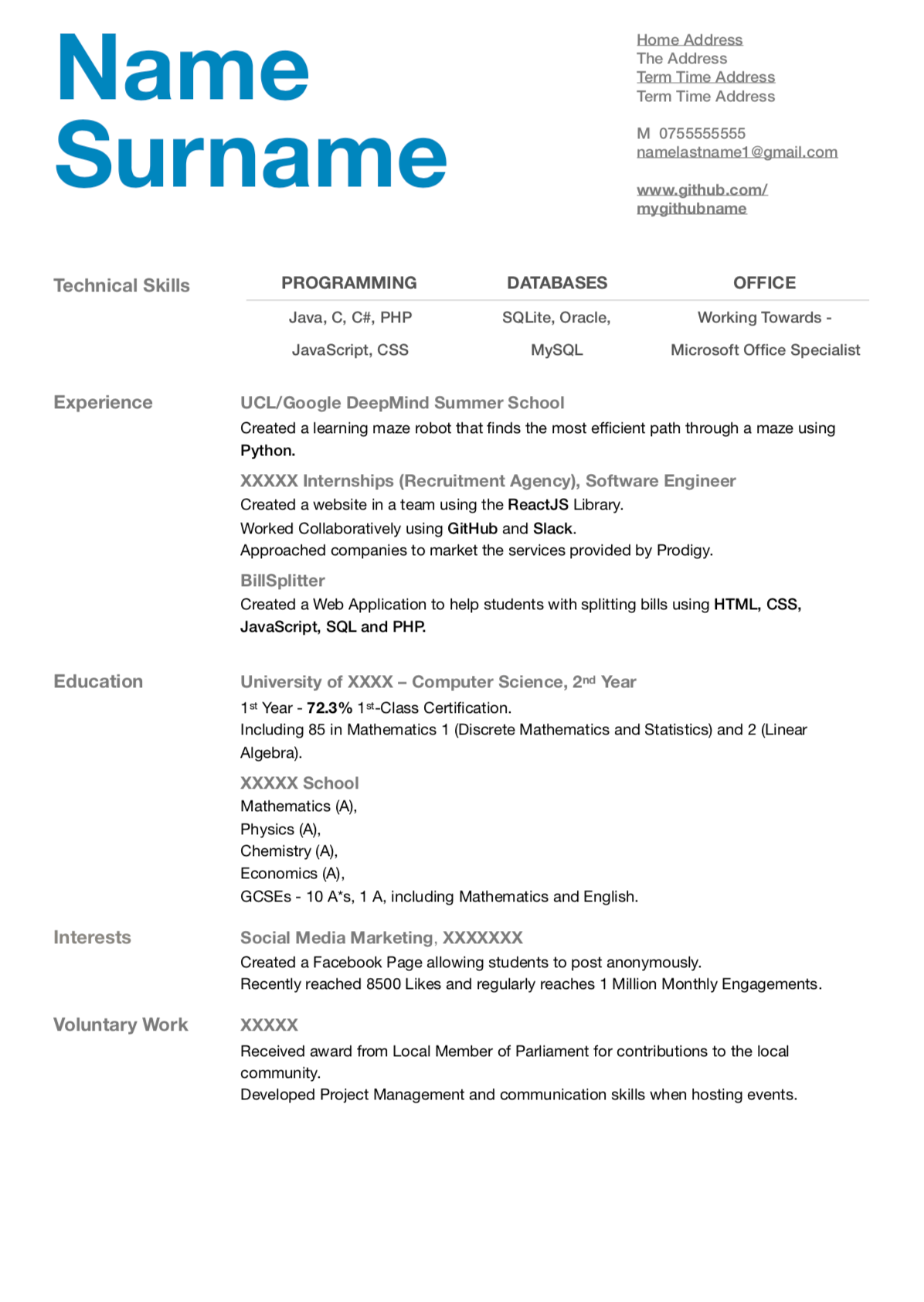Reddit Computer Science Student Resume Best Resume Ideas