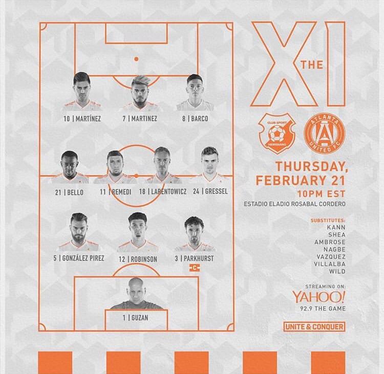 Atlanta United 2 2024 Schedule Atlanta United starting line up vs Herediano MLS