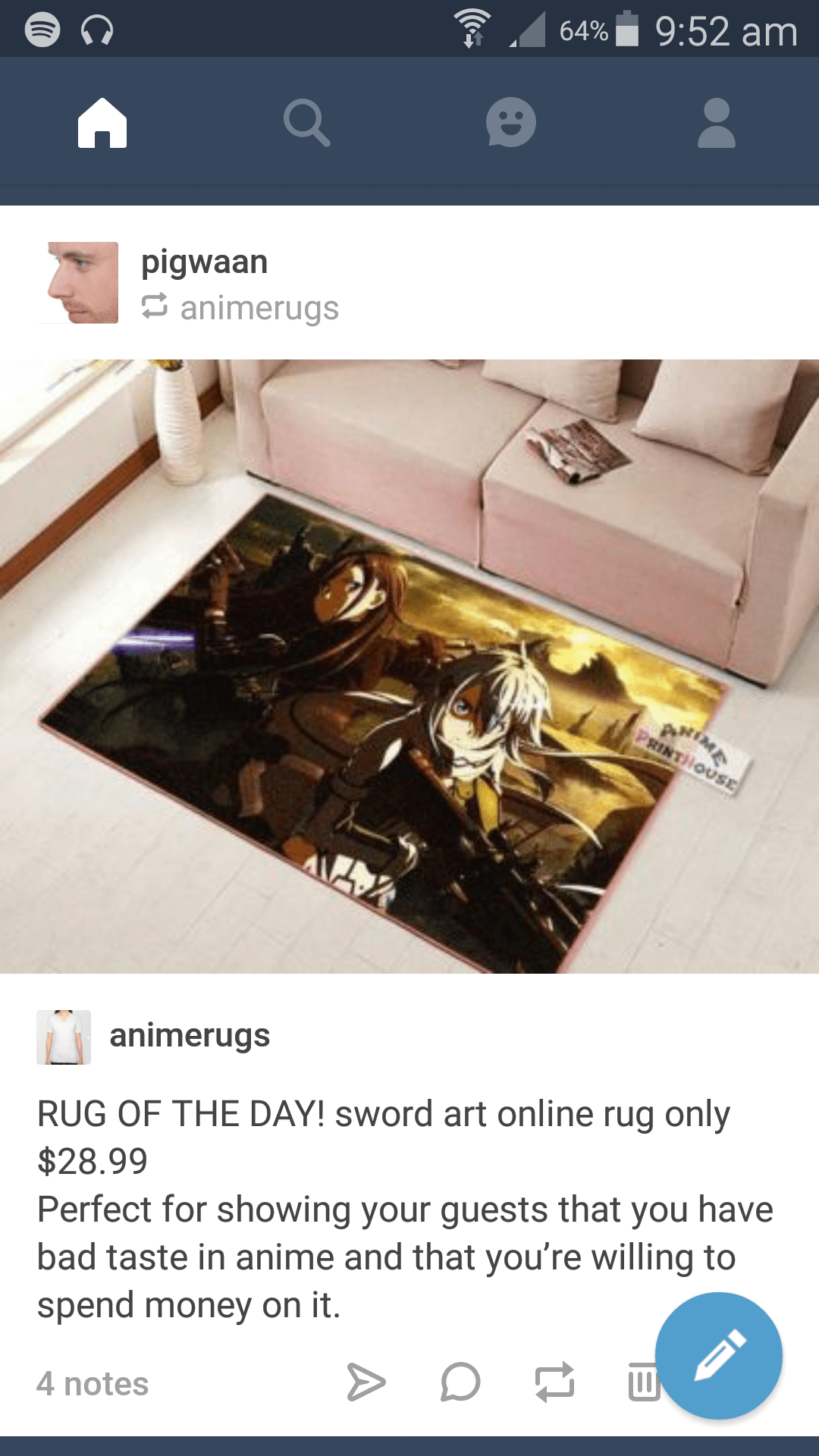 A blog dedicated to anime rugs r/tumblr