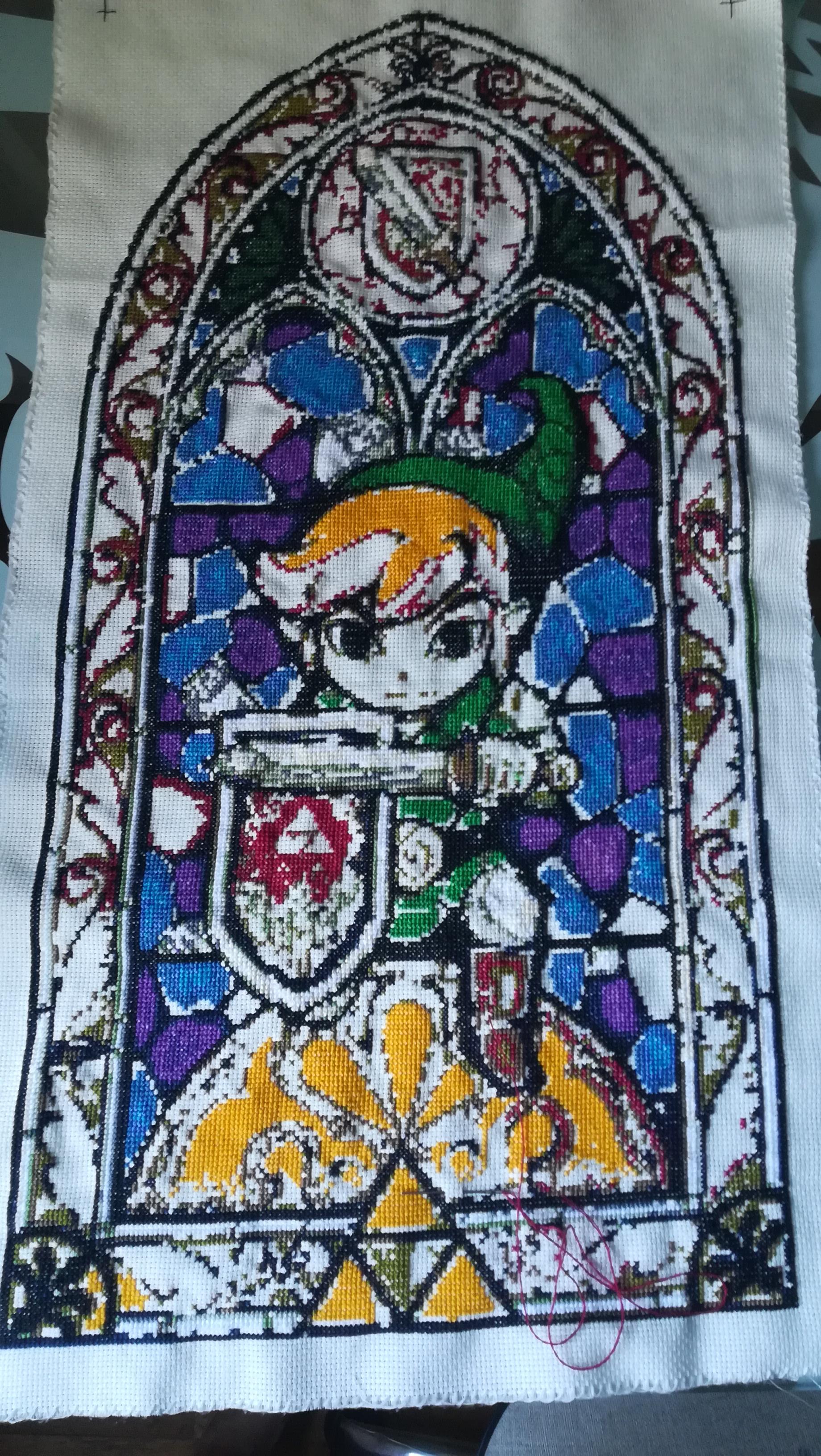 [WIP] Legend of Zelda Stained Glass. My first big project! r/CrossStitch