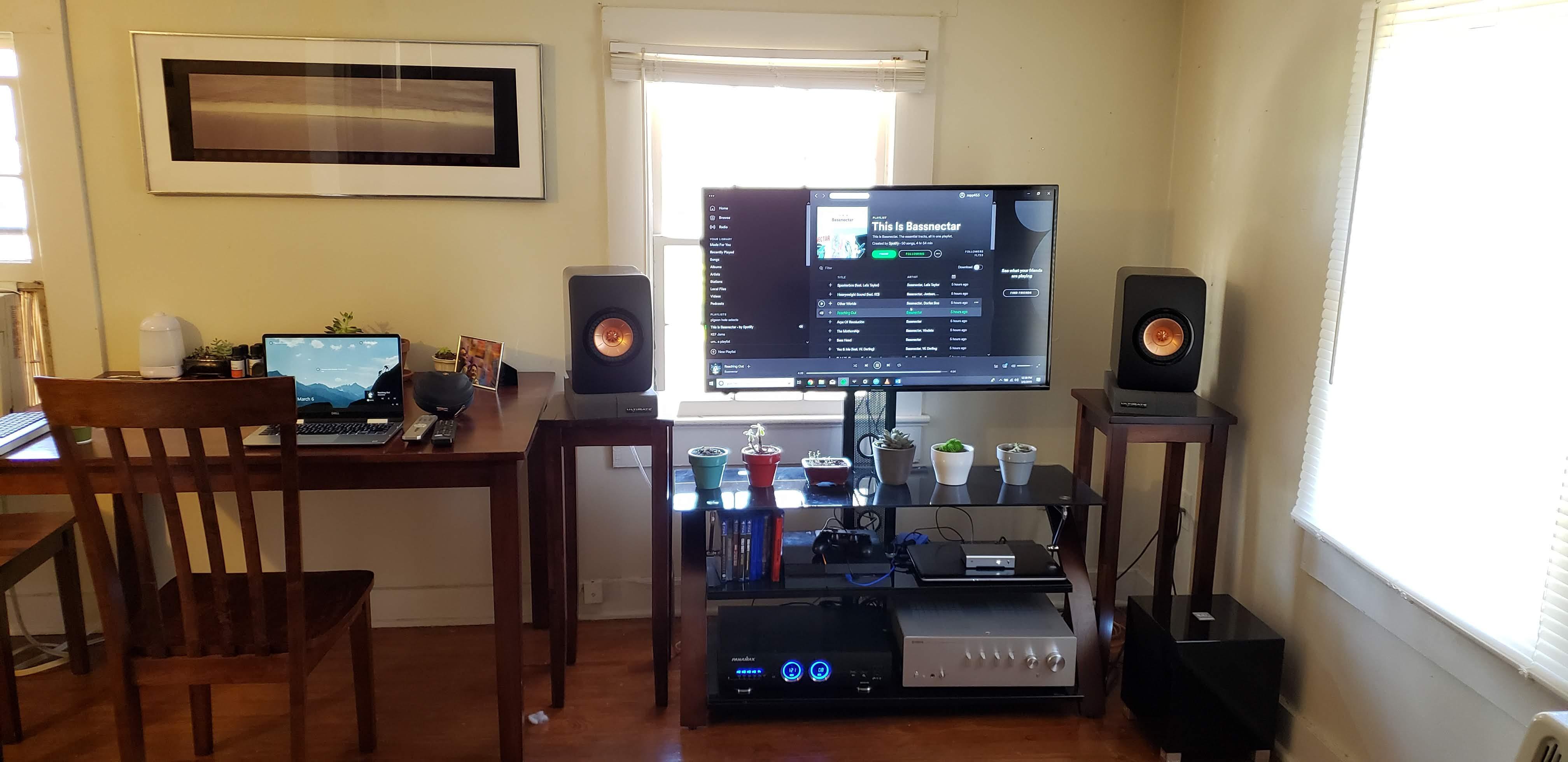 Tiny Apartment Setup Is Coming Along! r/hometheater