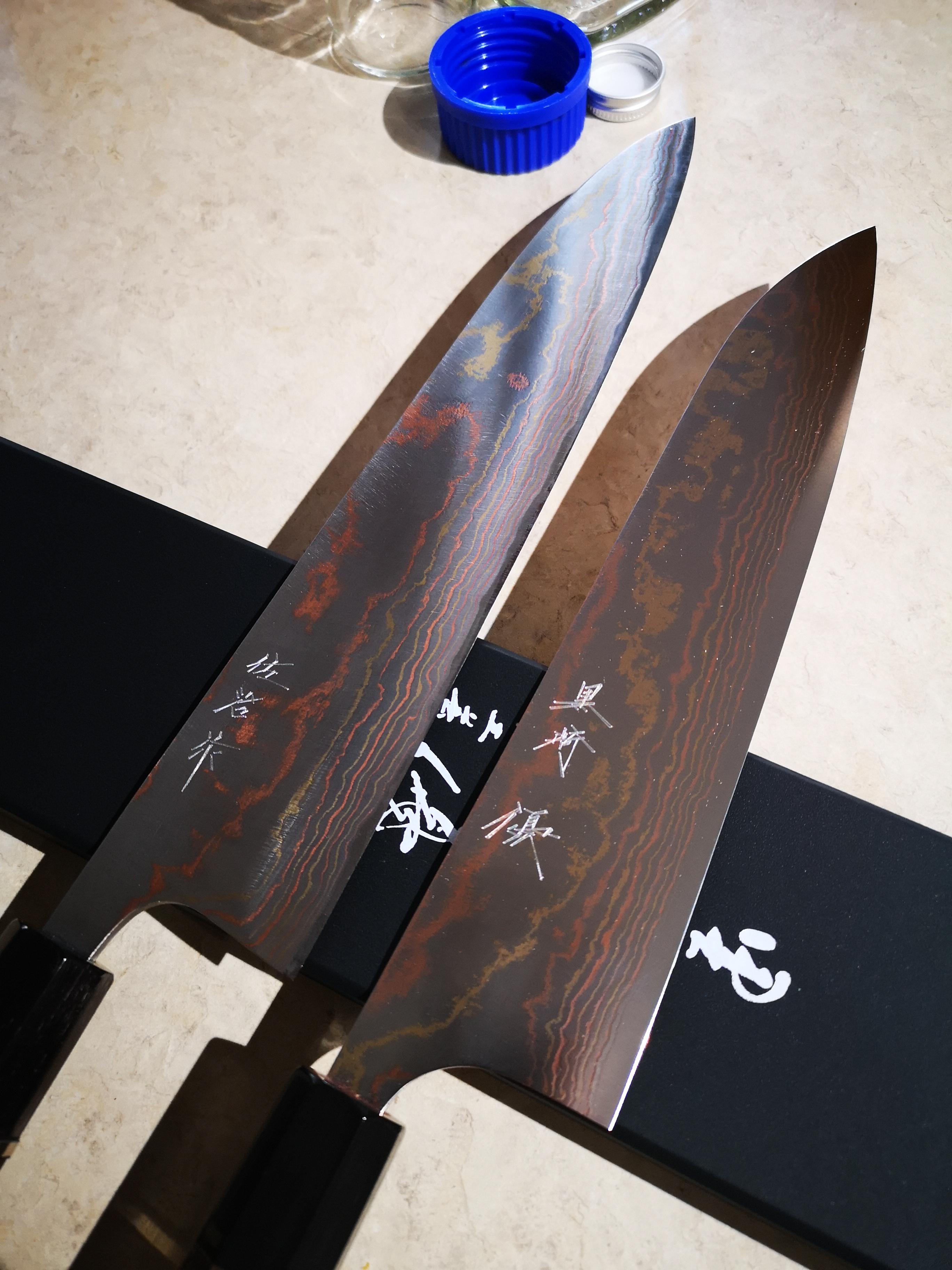 Gesshin ginga stainless vs white 2 chefknives