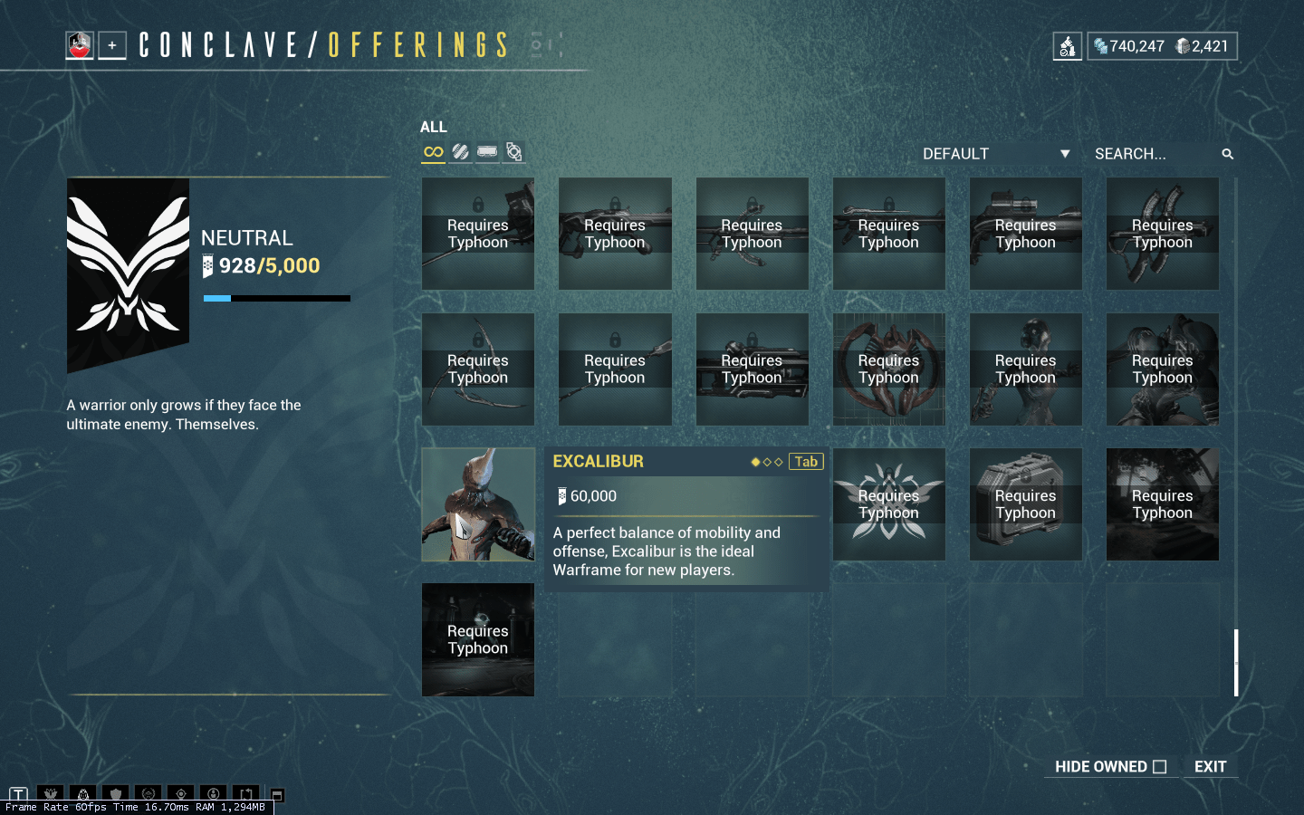 TIL you can buy the current three starter frames with conclave standing