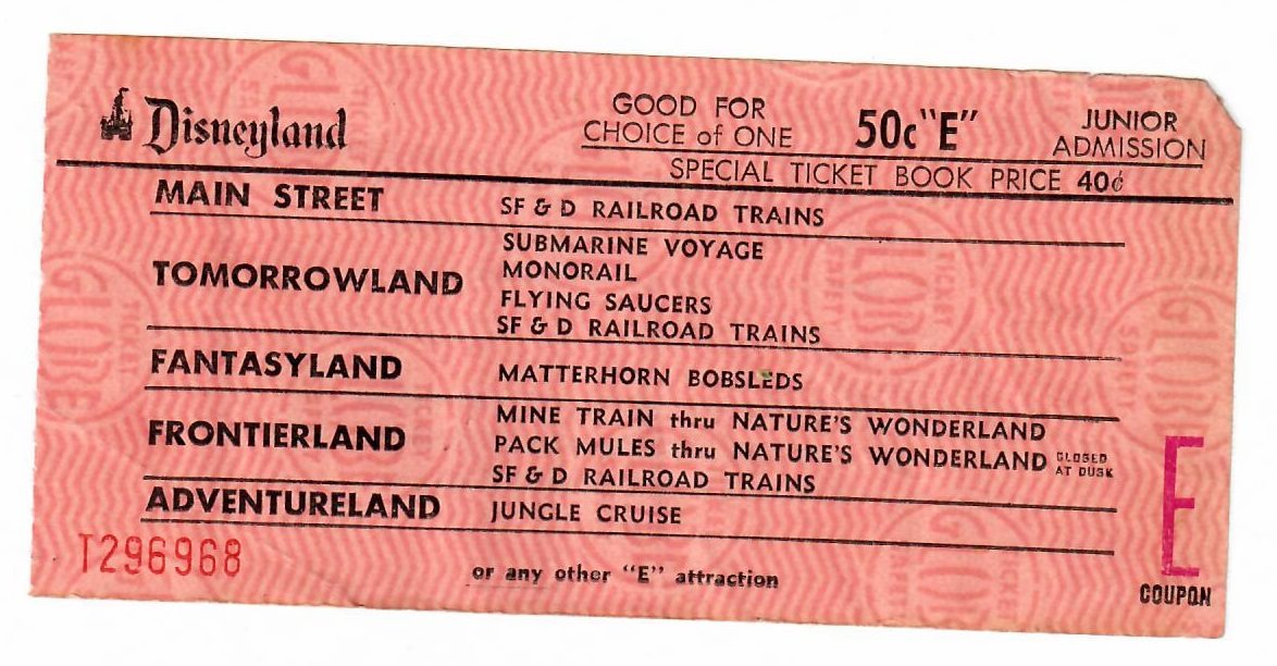 A "Coveted" eTicket from Disneyland found in Mom's "Junk Drawer" r