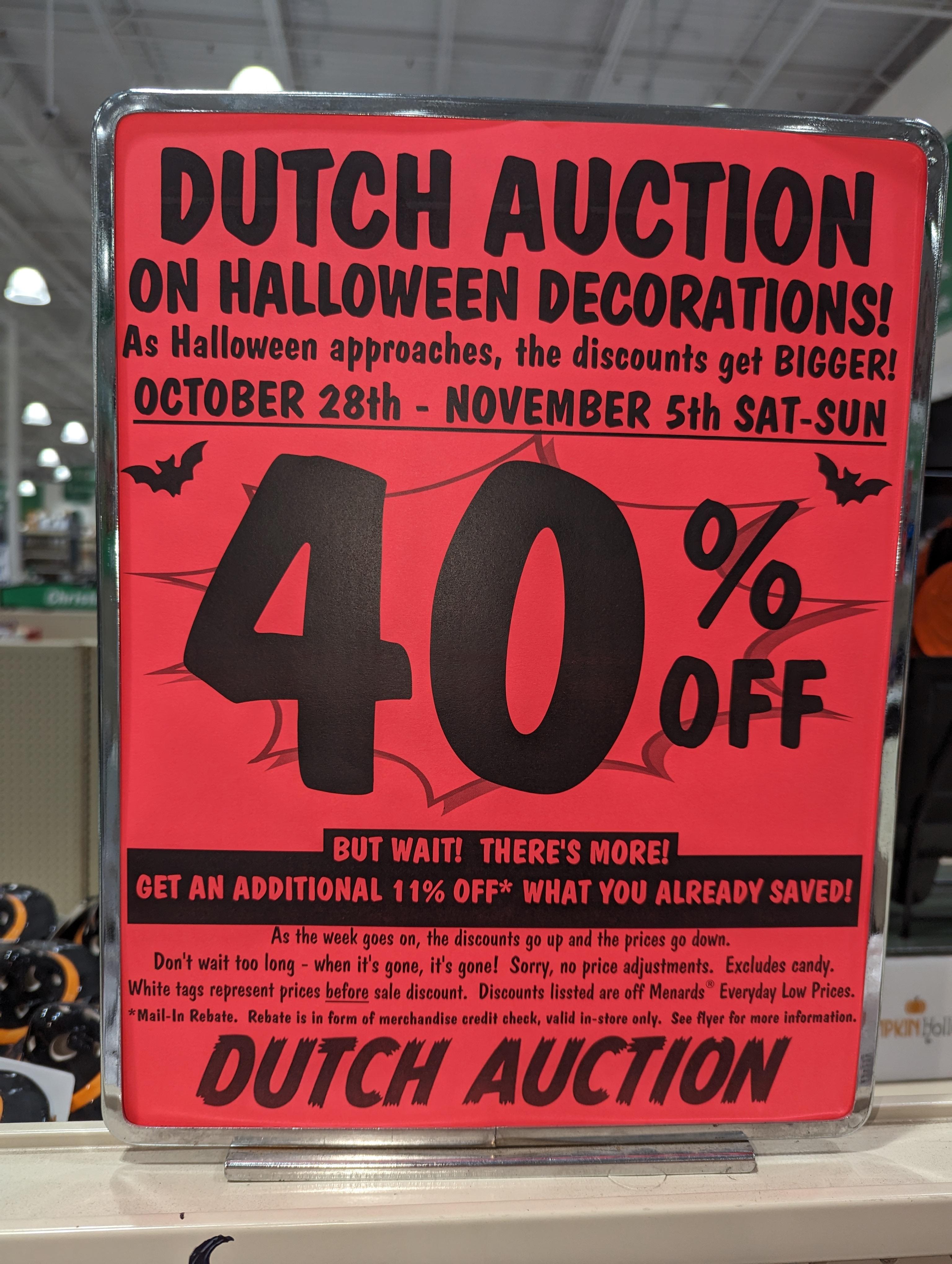 A markdown isn't an auction, especially not a dutch auction and