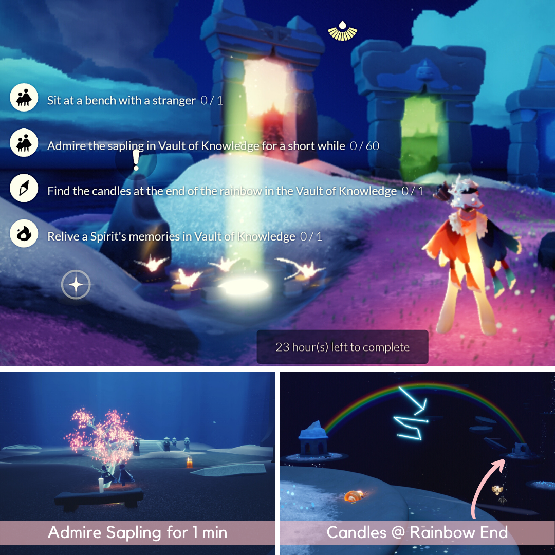 17th Feb Daily Quests (Vault of Knowledge) 💎Admire Sapling for 60s