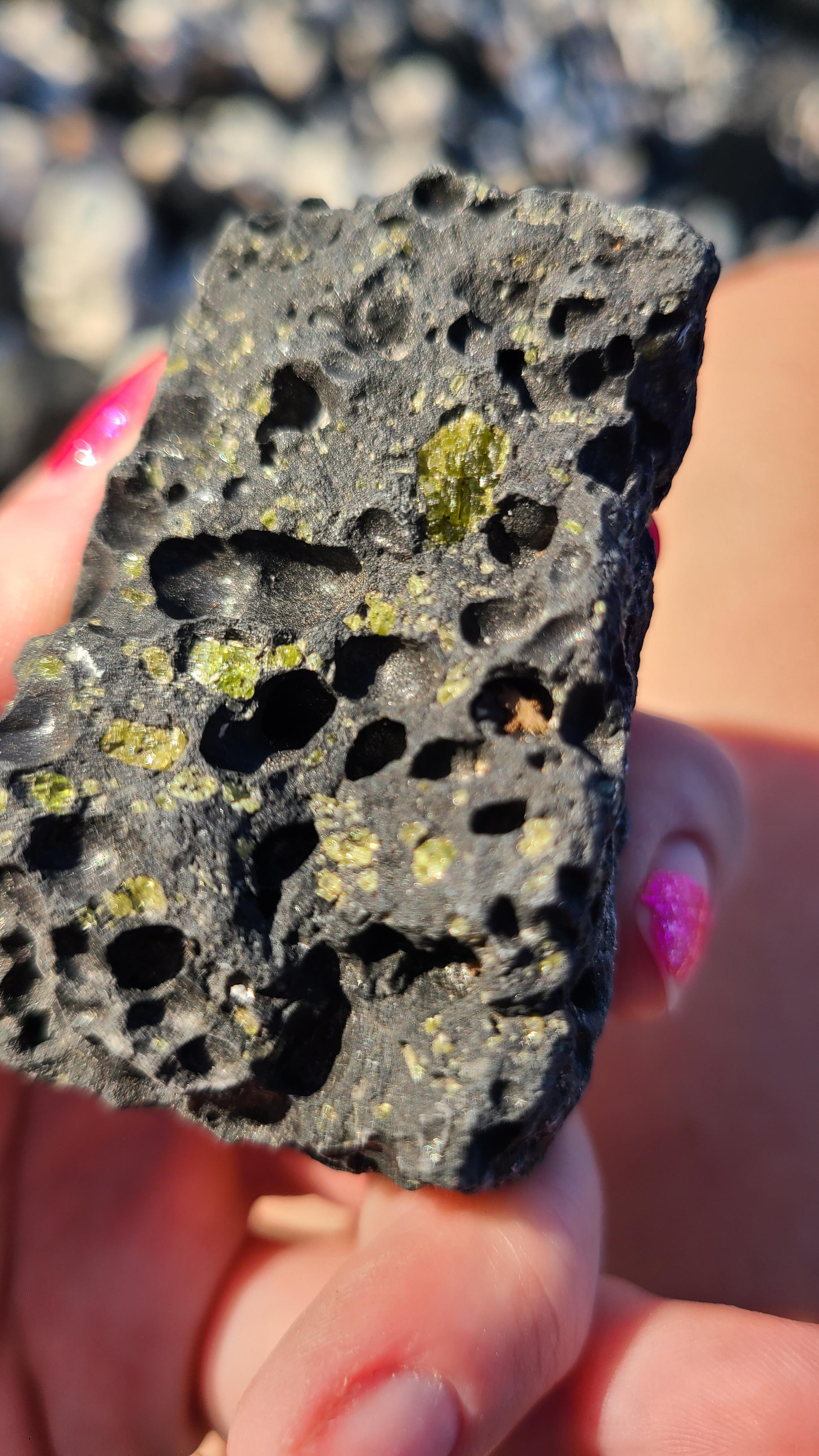 lava with Olivine crystals near Kona, HI. No, i am not taking them. r