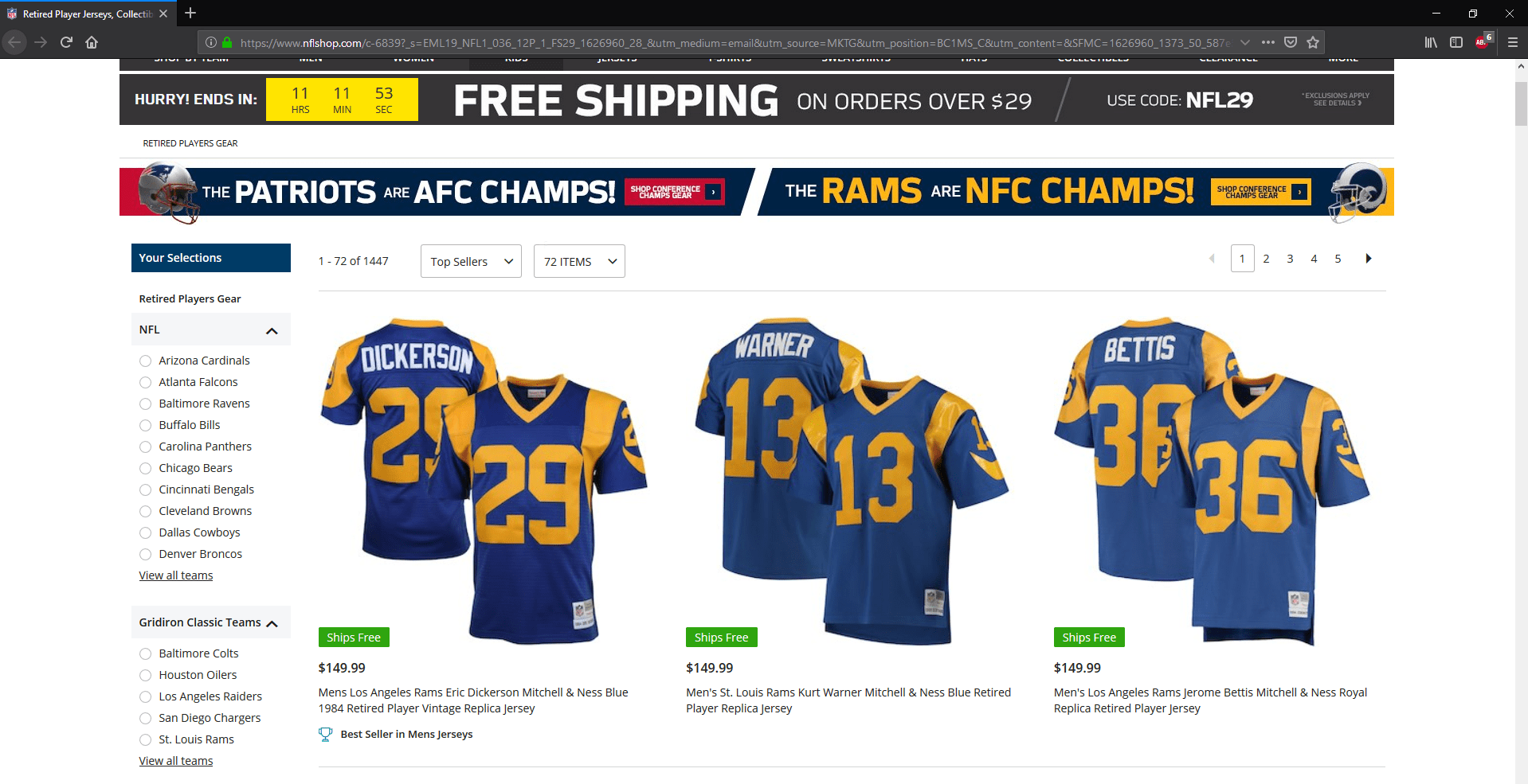 Top 3 most popular retired jerseys on today r/LosAngelesRams