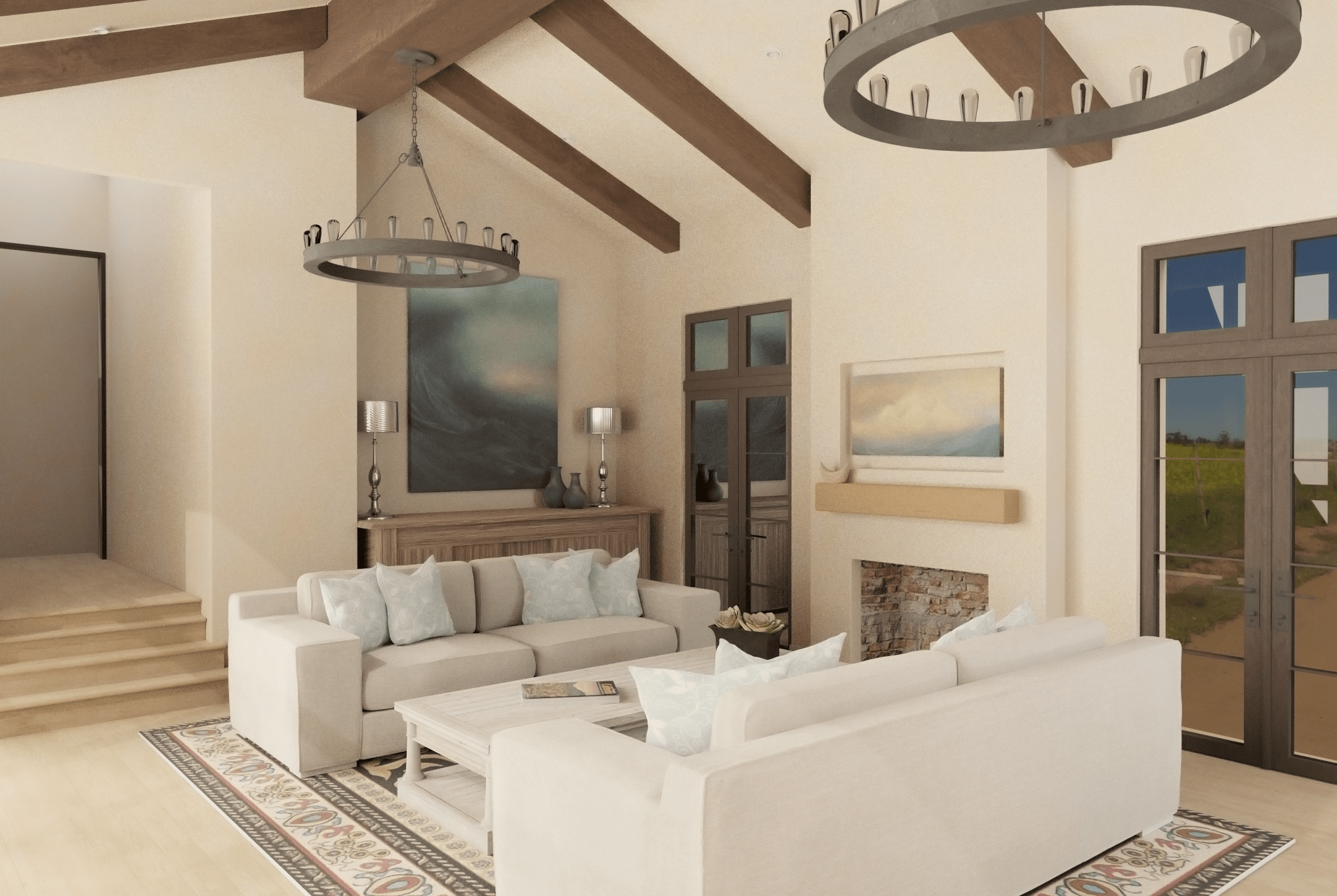 Looking for some advice on the lighting for this living room render. b