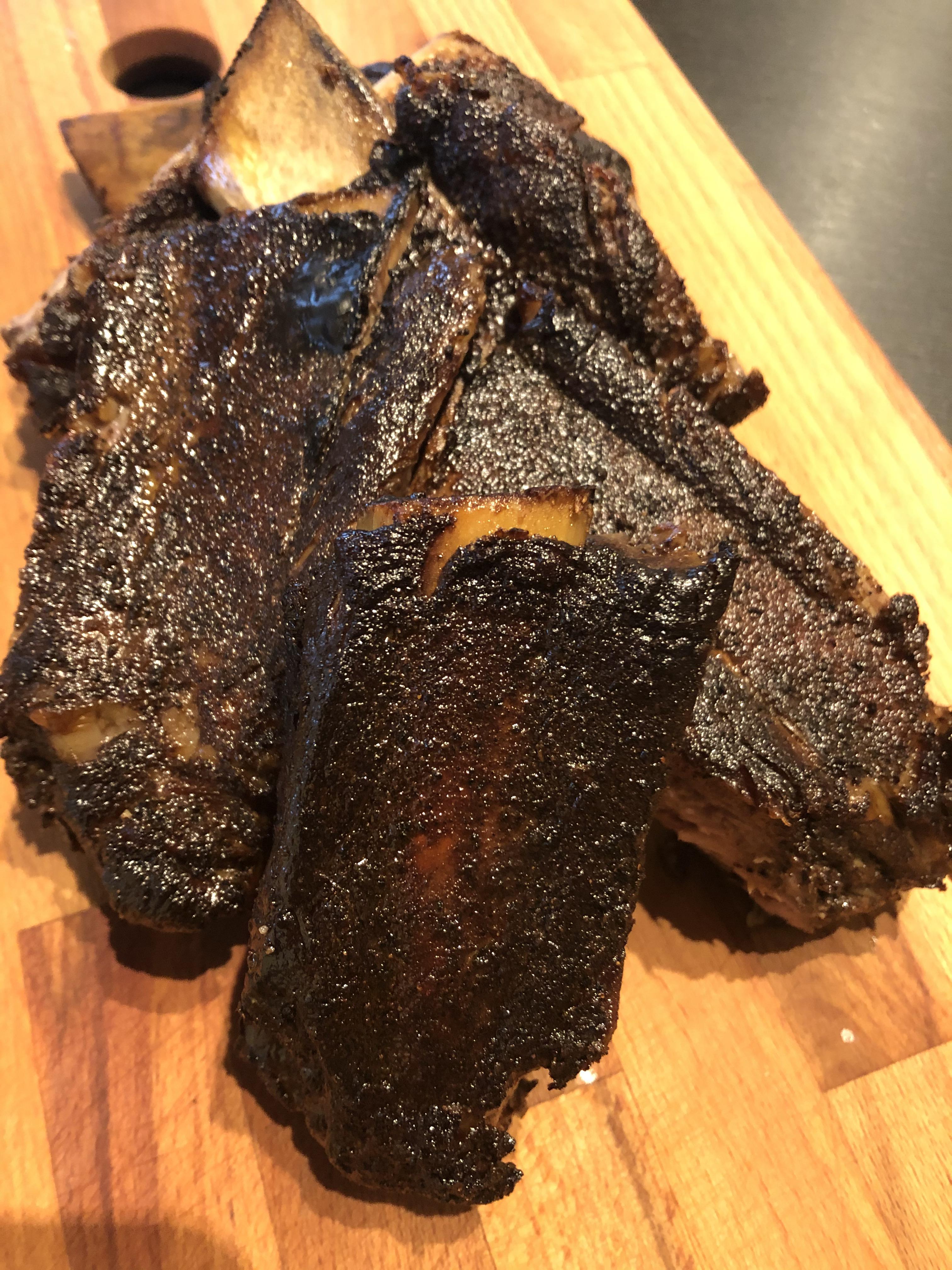 Pecan smoked beef back ribs. r/smoking