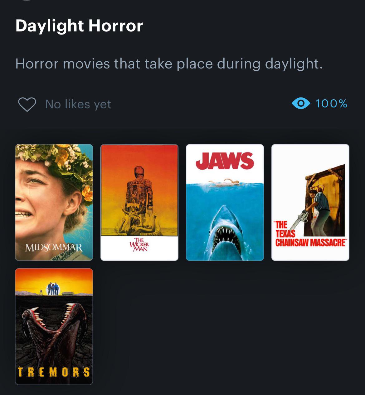 Daylight Horror Movies r/Letterboxd