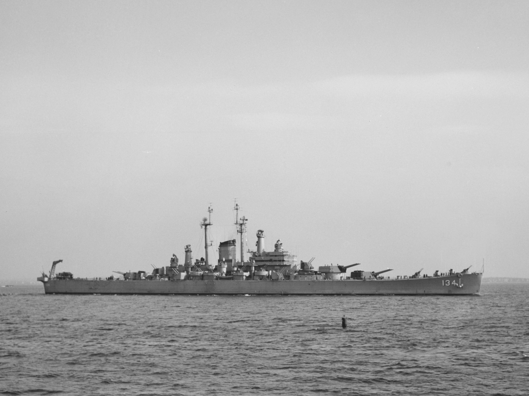 USS Des Moines as seen off Boston, 1951. One of the last heavy cruisers