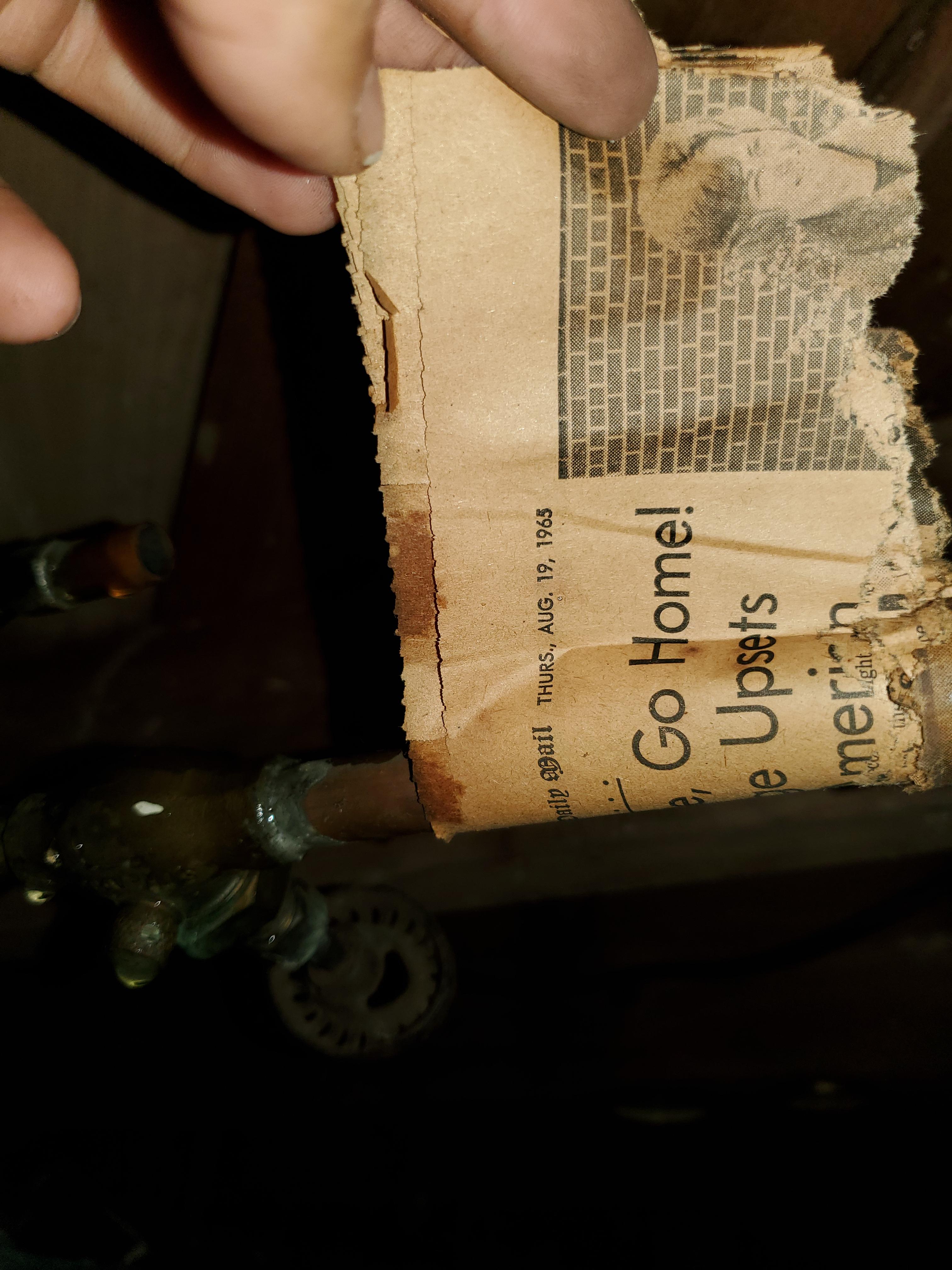 Newspaper used as insulation tookyoulongenough