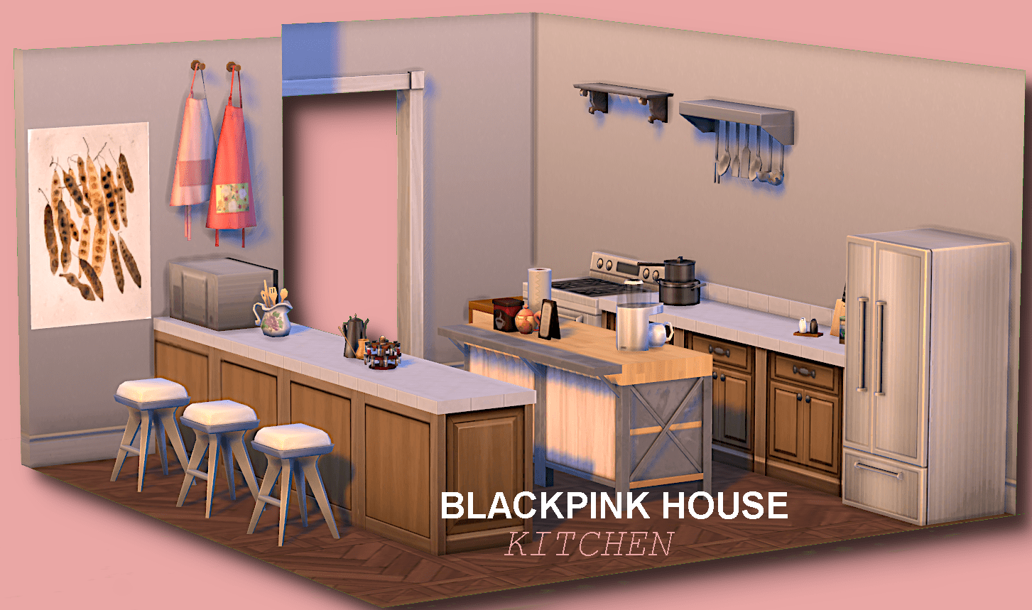 💕 BLACKPINK HOUSE 💕 Island kitchen with all the latest appliances for