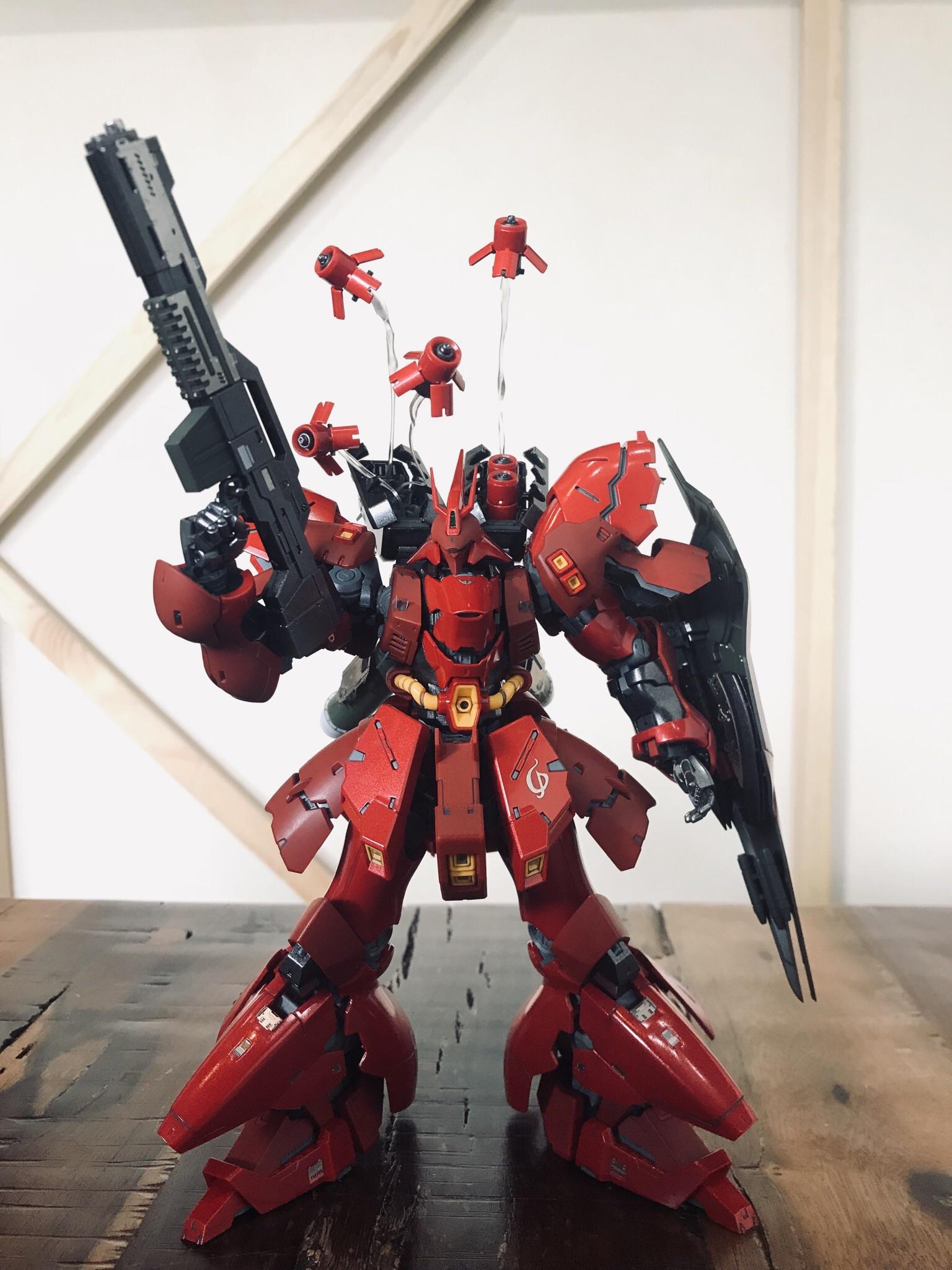 RG Sazabi with metal photo etched parts upgrades r/Gunpla