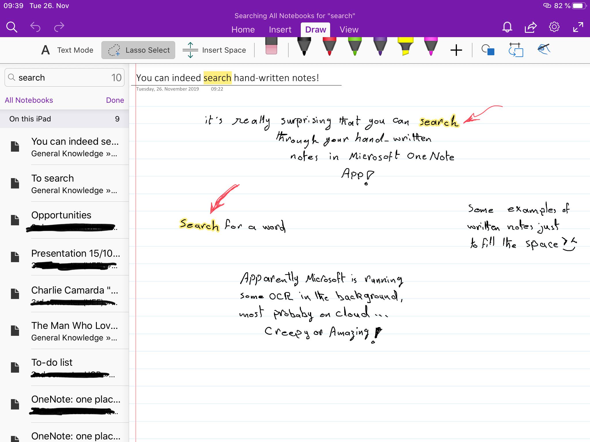 Did you know that you can search in your handwritten notes on OneNote