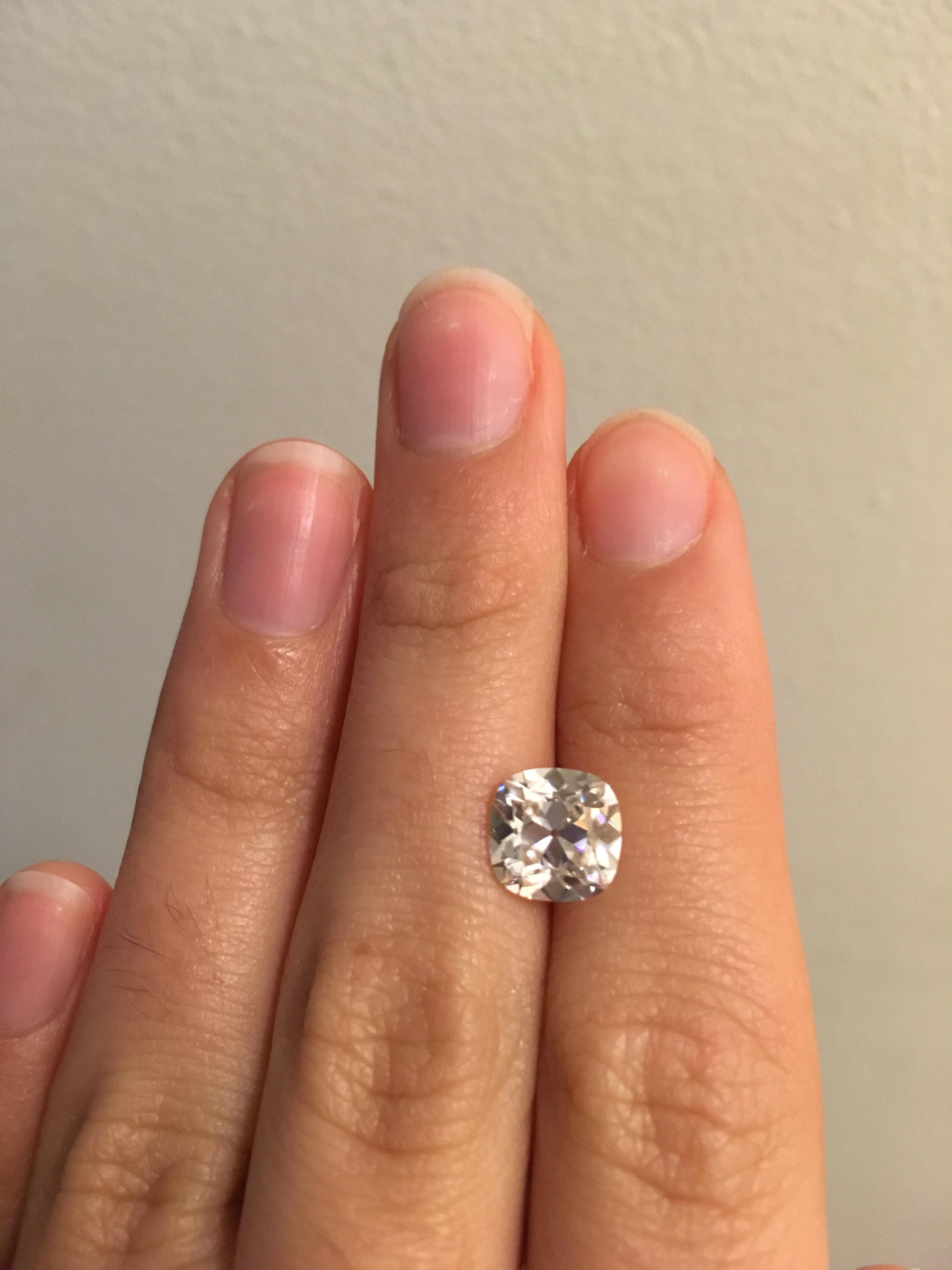 Loose antique cushion cut Moissanite from Starsgem, 8mm x 8mm, GH color