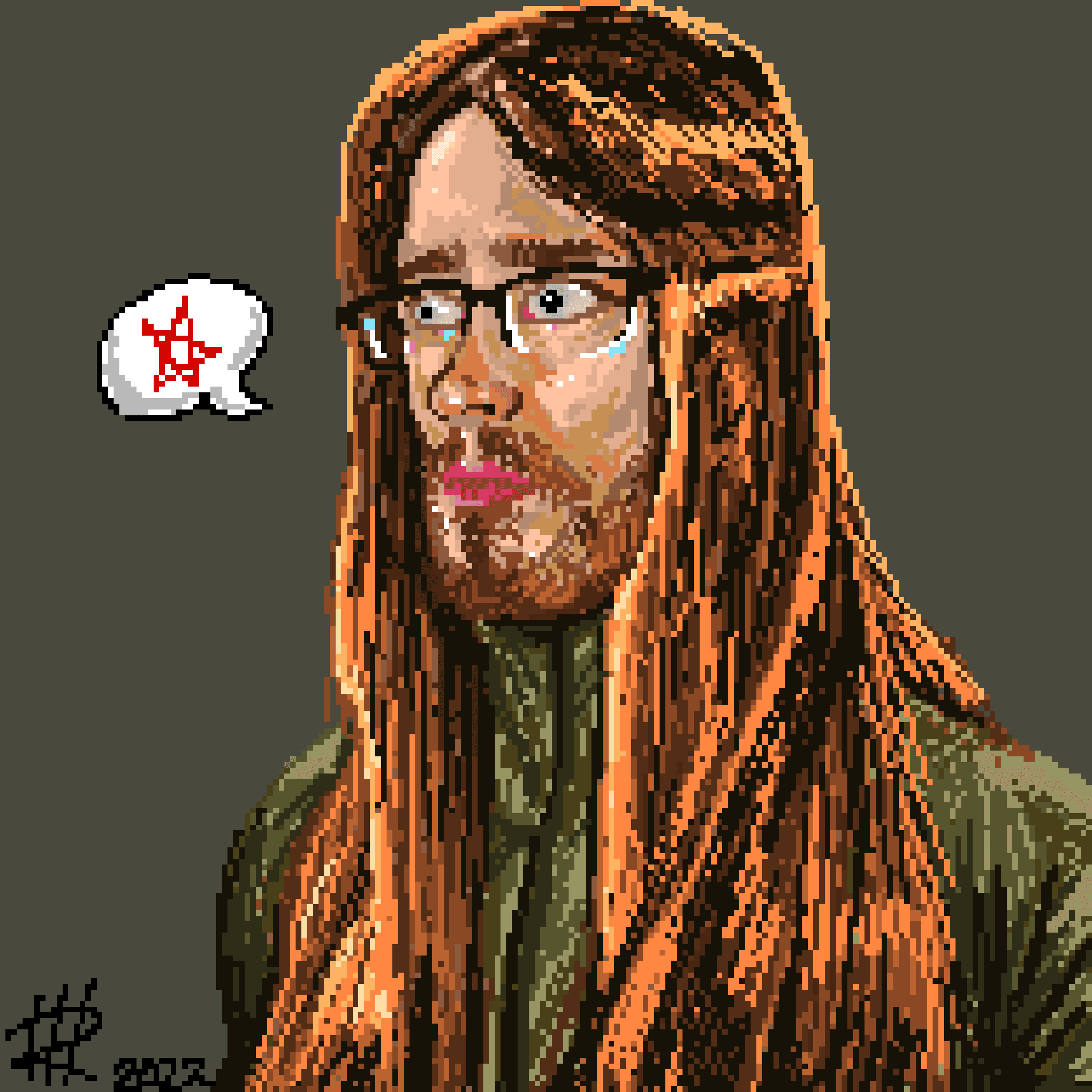Pixel art selfportrait, my very first pixel art with r/PixelArt