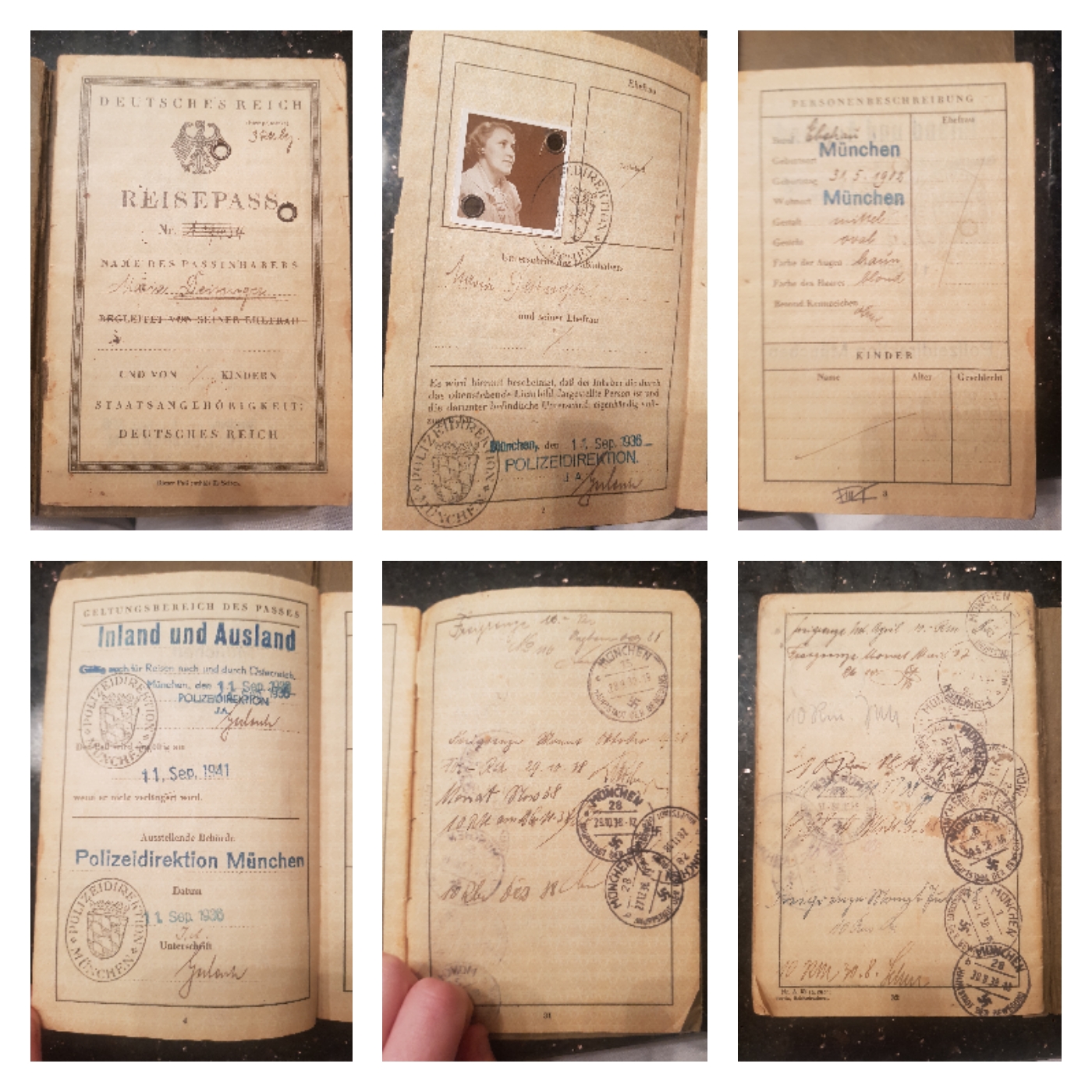 GERMAN PASSPORT 1936 r/ww2