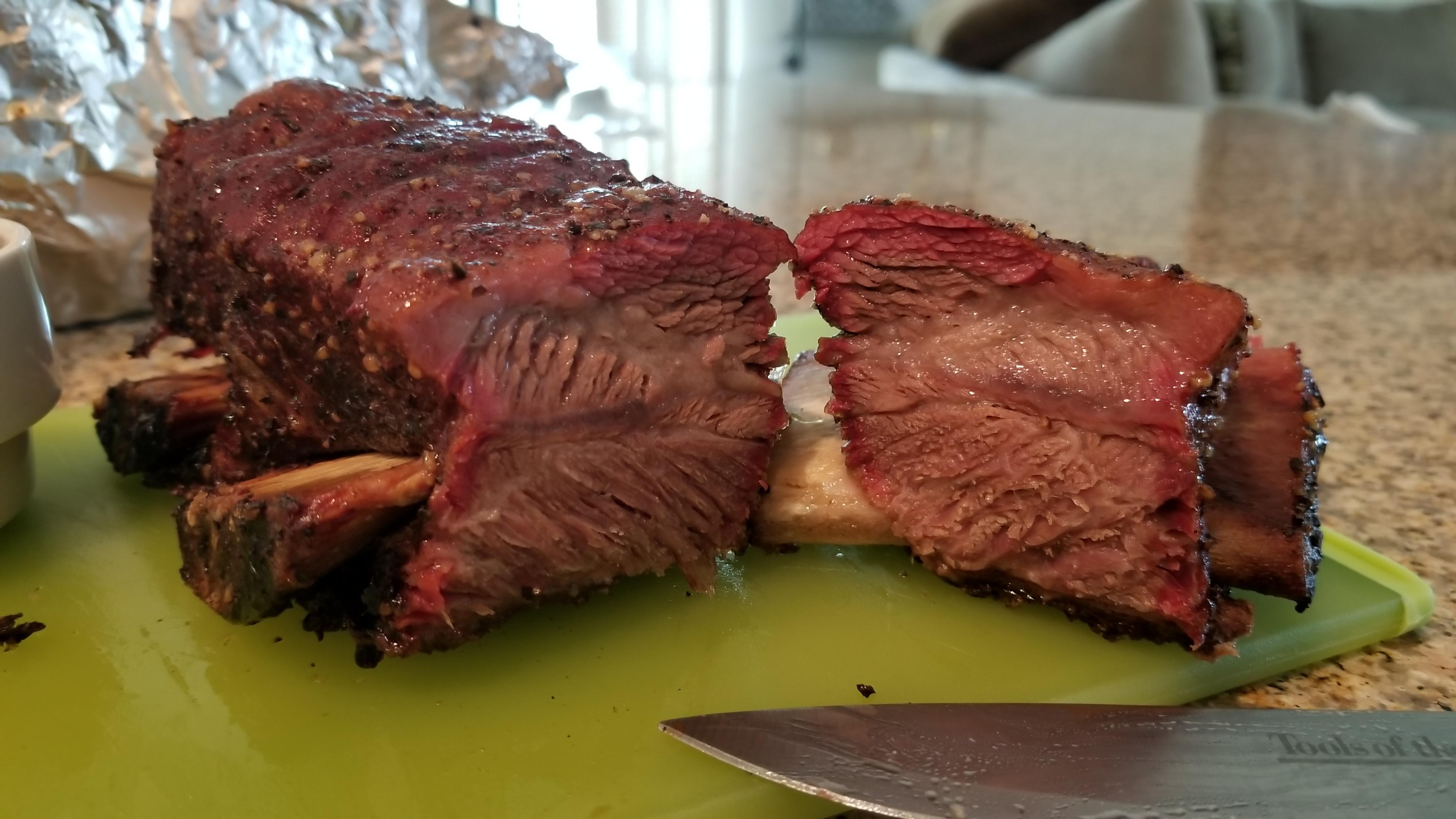 First shot at beef ribs on the Traeger and they came out awesome. Salt