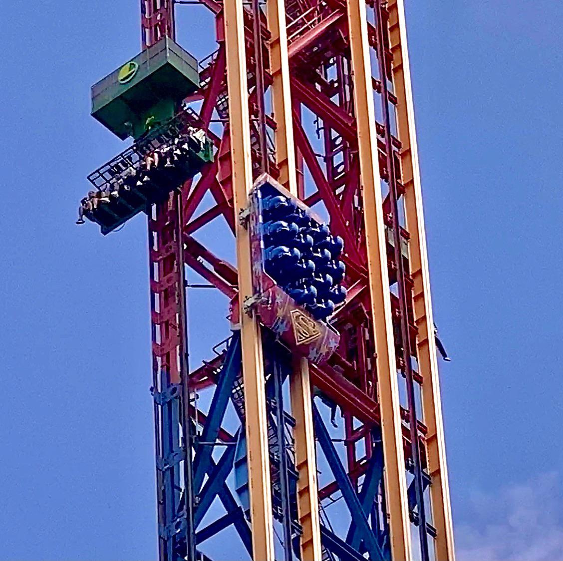 The forward side of [Superman] was testing all day at [Six Flags Magic