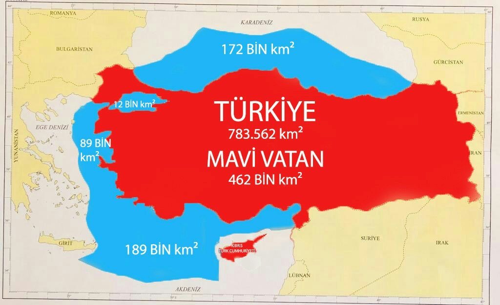 turkey and sea border r/MapPorn