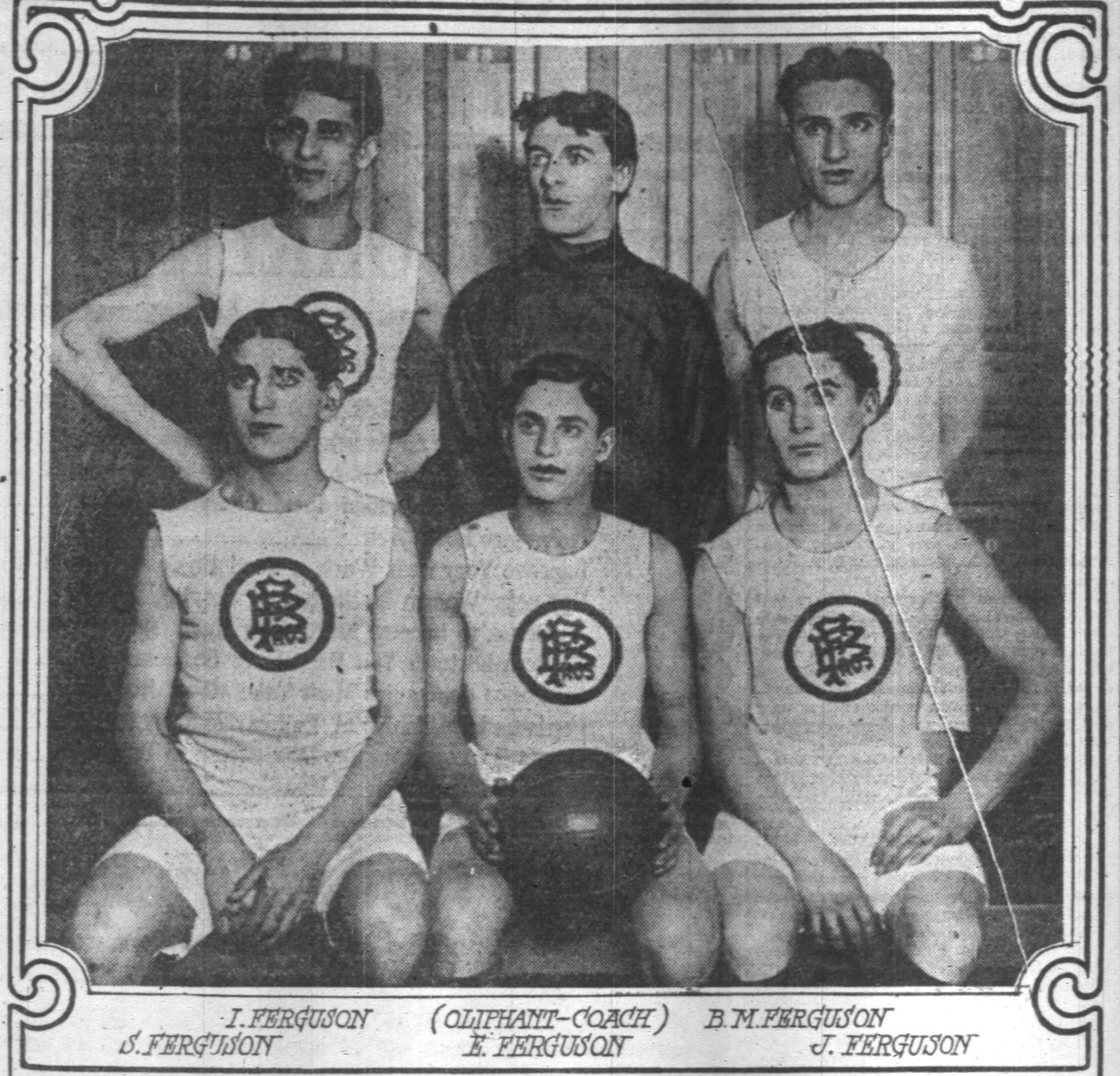 My great grandpa and his brothers basketball team in Chicago 1905 r