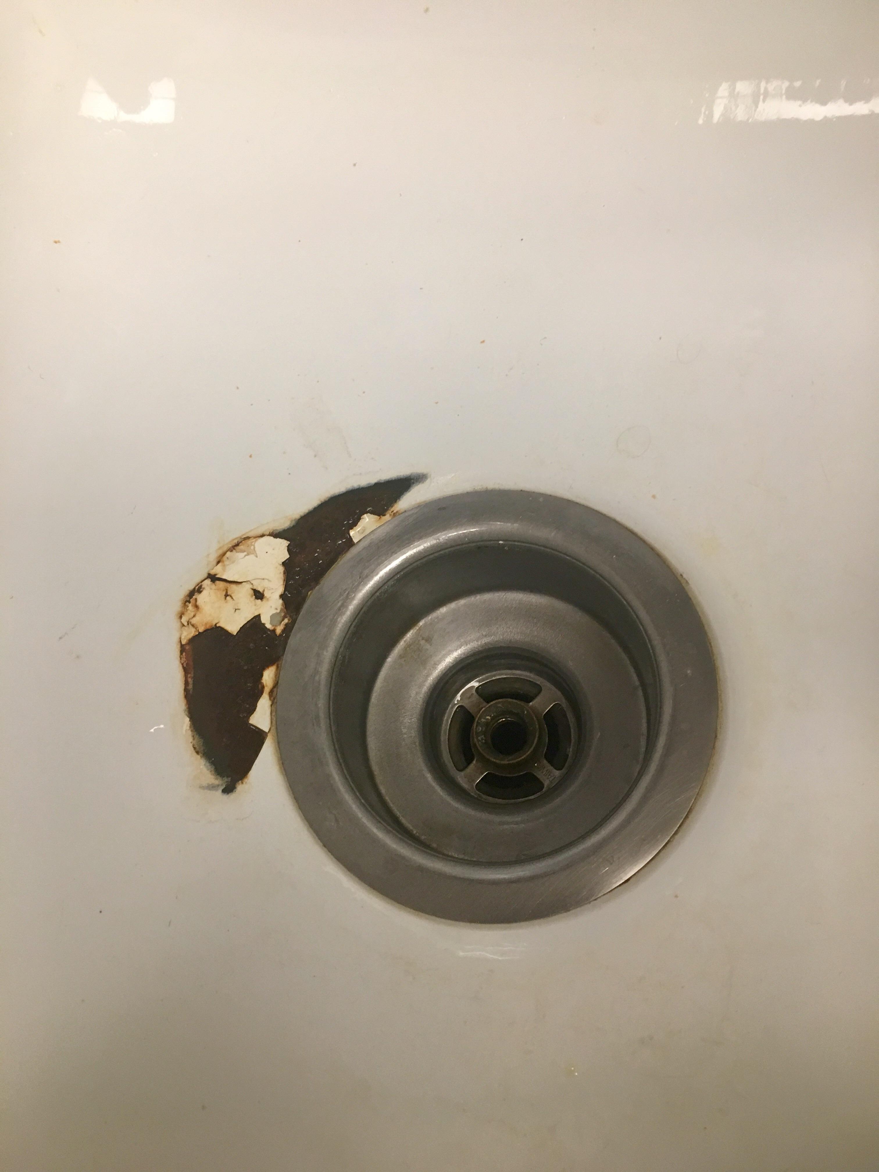 Temporary apt has a chip in kitchen sink. Anyway to fix it without