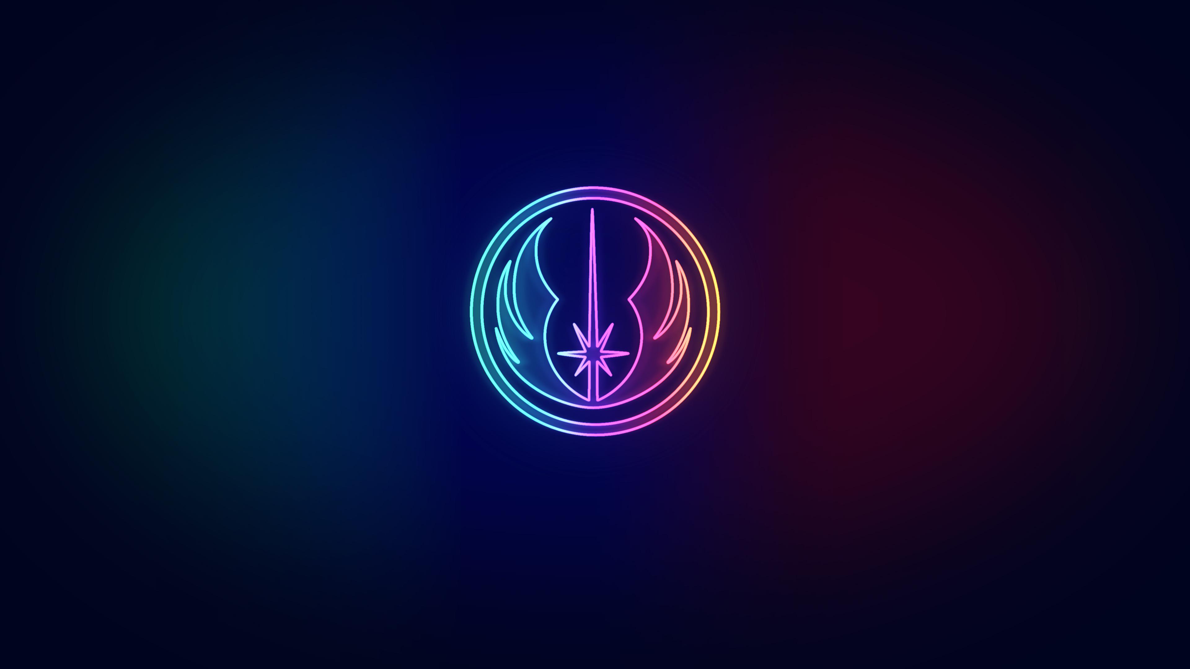 Jedi order neon wallpaper by me [3840 x 2160] r/StarWars