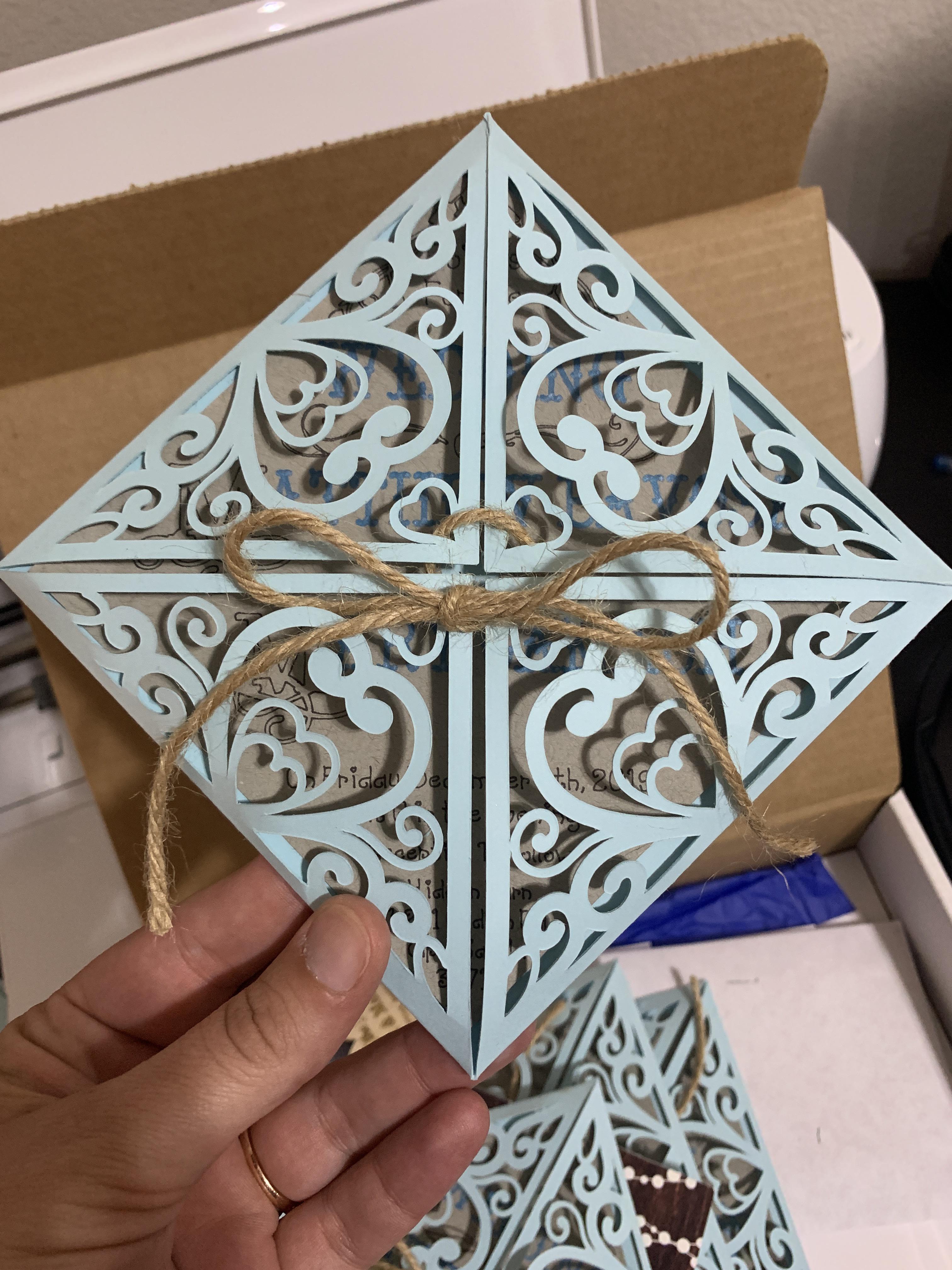 Doing our own wedding invitations, using a Cricut machine. I’m so happy