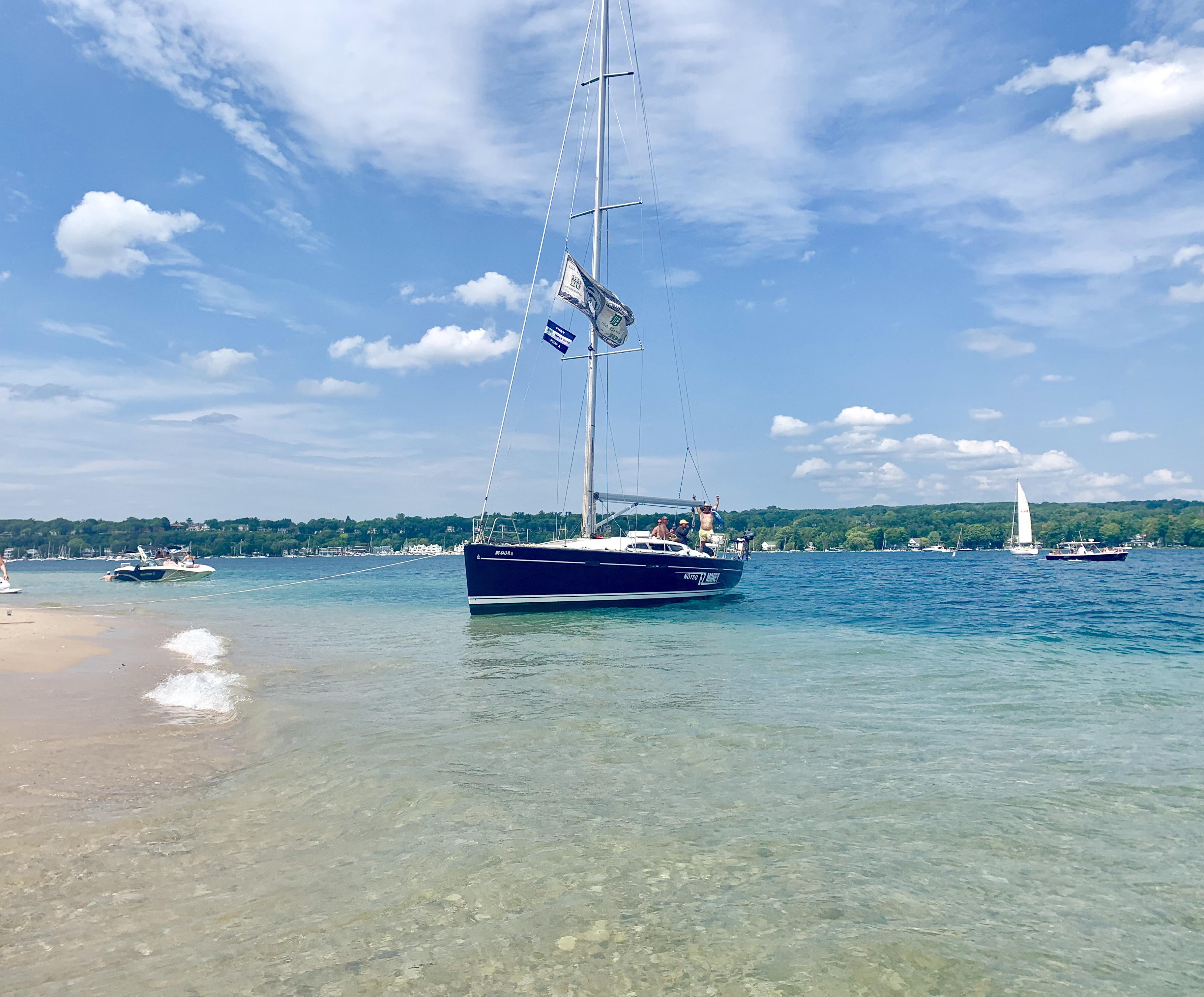 Found a pristine spot to anchor out this afternoon in Harbor Springs