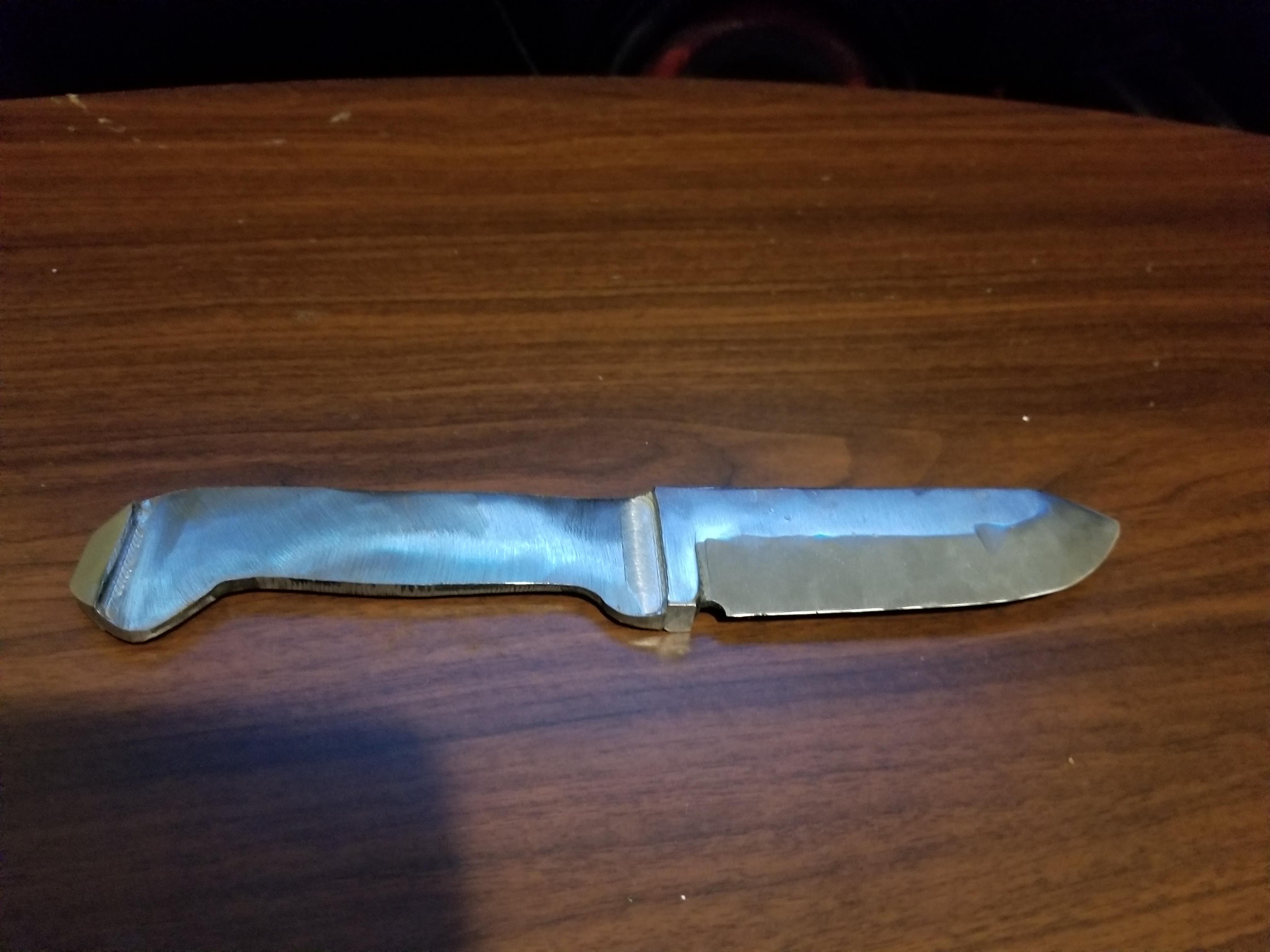 First try ever, d2 tool steel r/Bladesmith