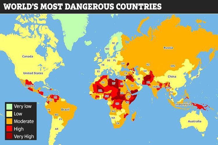 Dangerous travel destinations for 2019 WAR torn Syria along with Libya