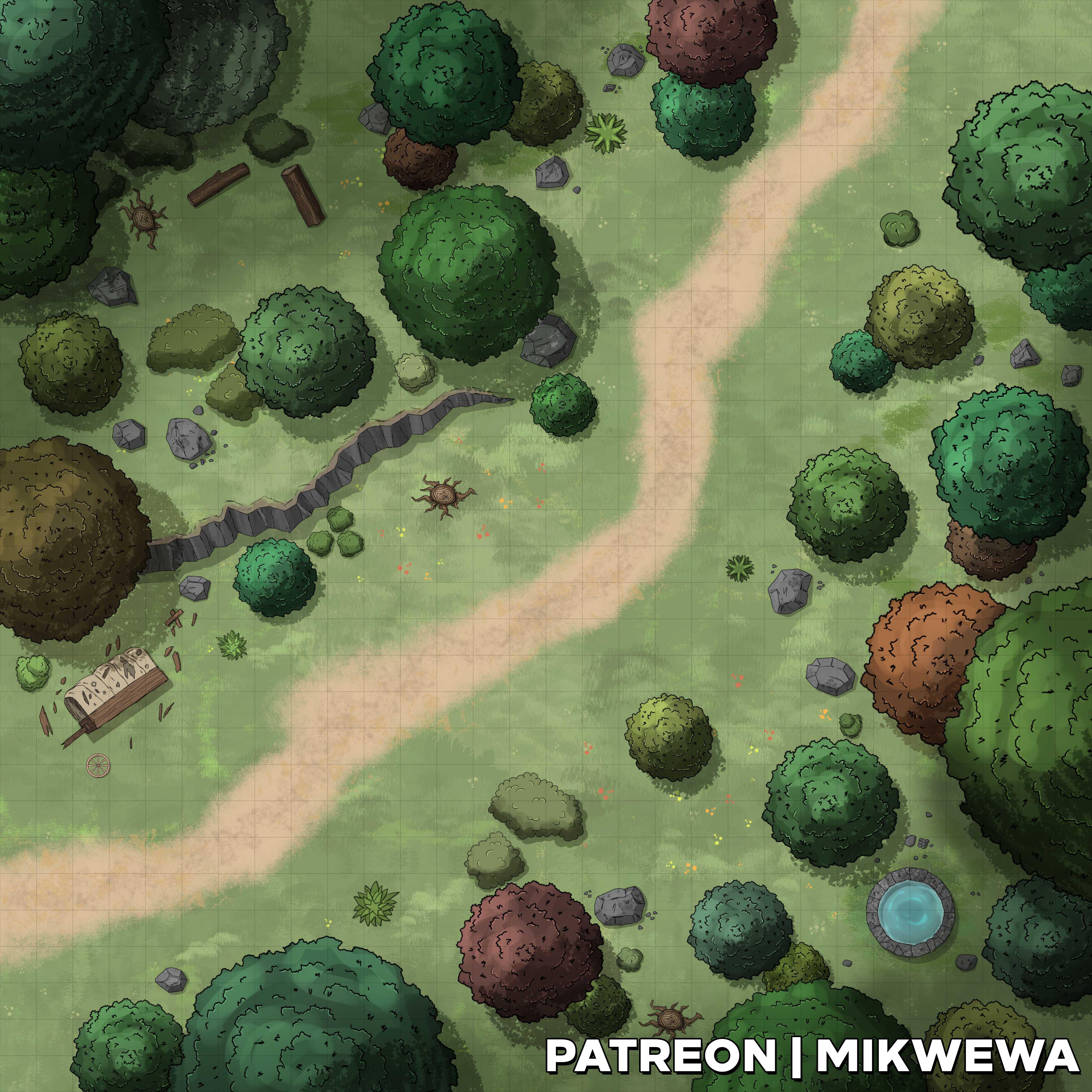 Forest Road for all your random encounter needs [30x30] r/Roll20
