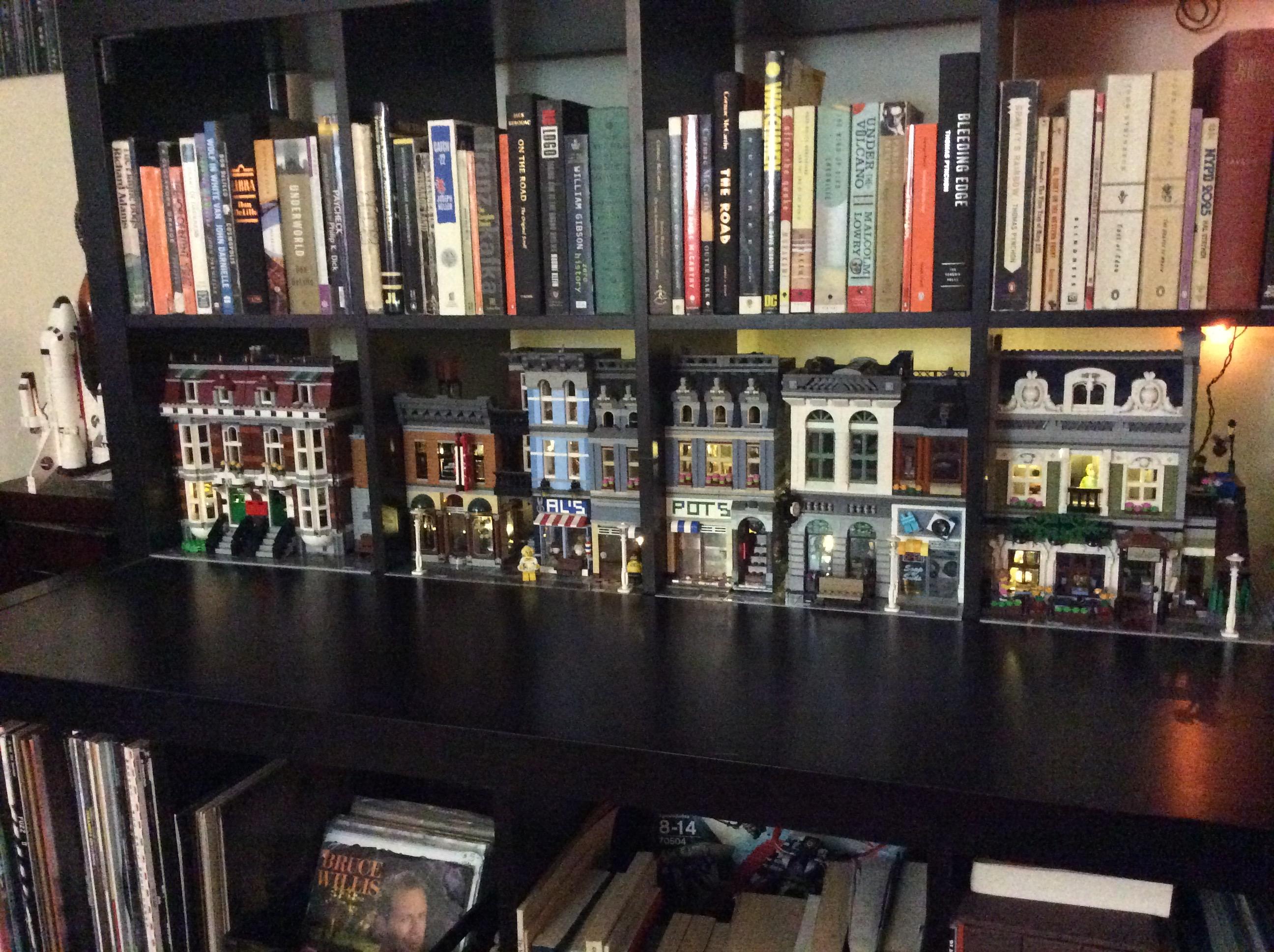 Custom Modulars inside IKEA Cube Shelves r/lego