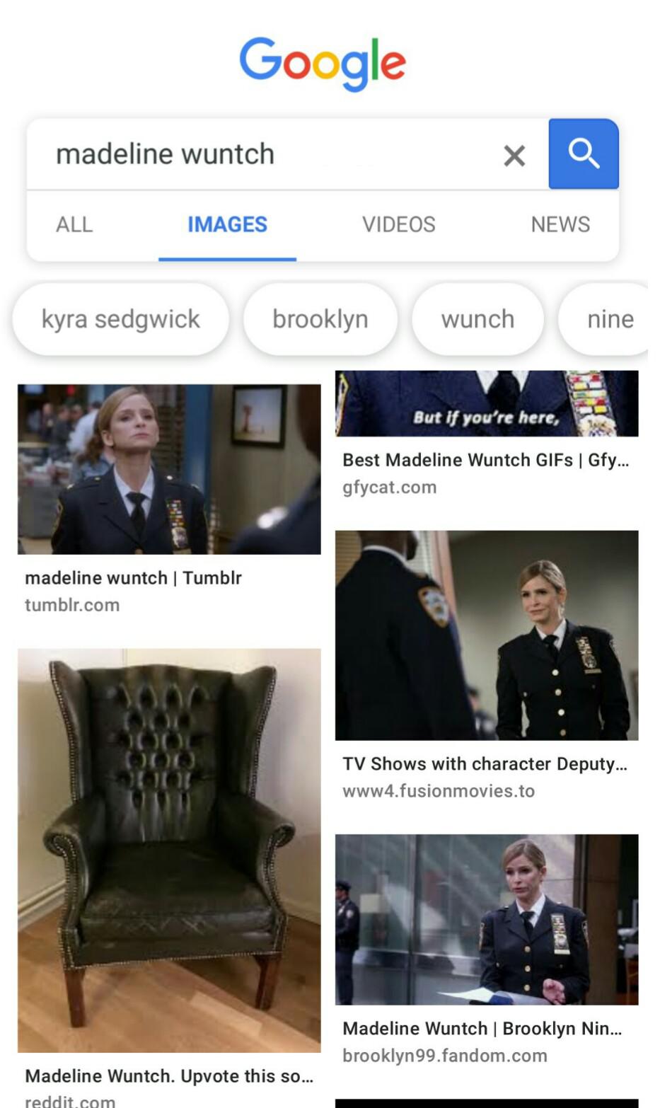 A picture of an old leather chair actually shows up when you Google
