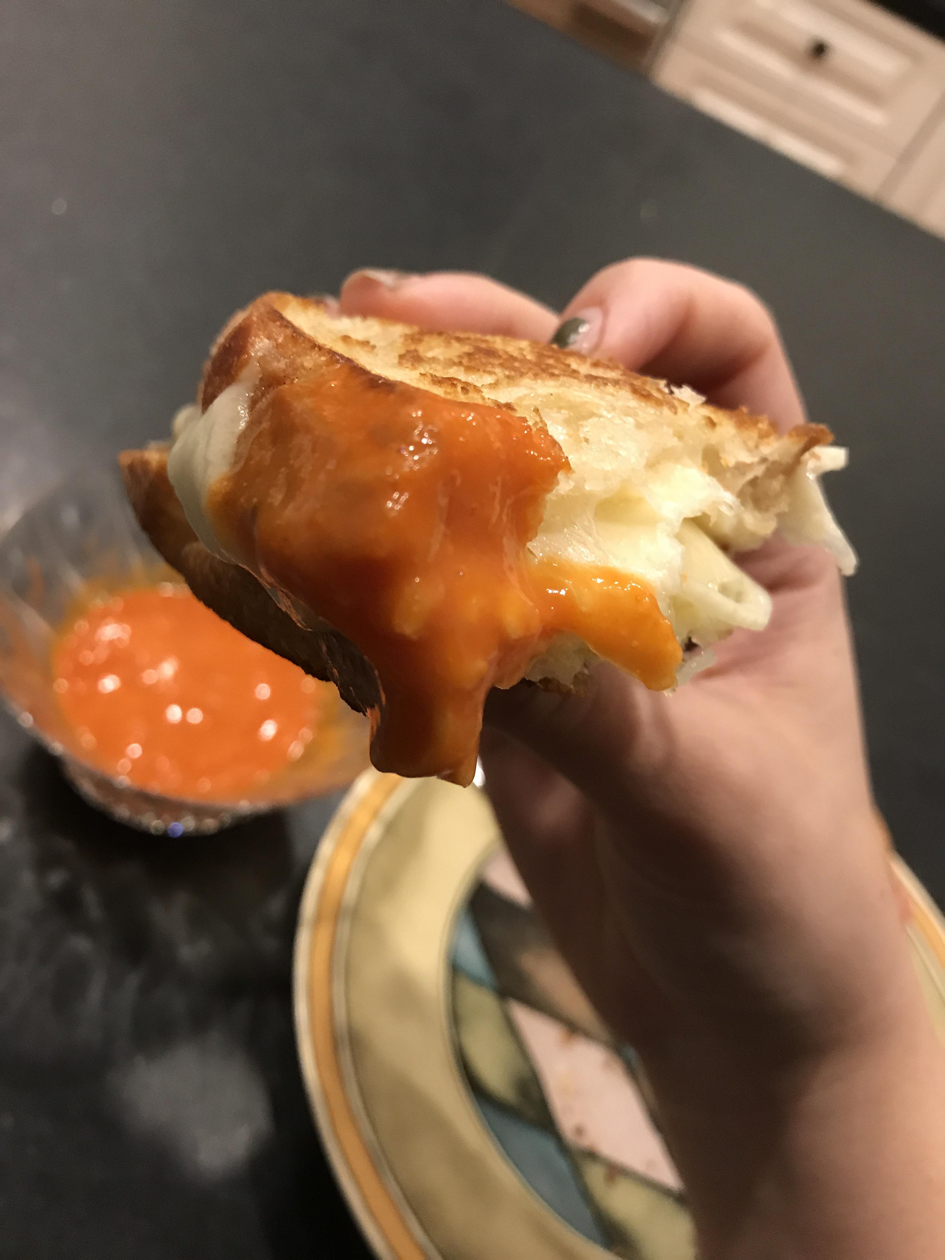 Sourdough+havarti+Trader Joe’s tomato soup r/grilledcheese
