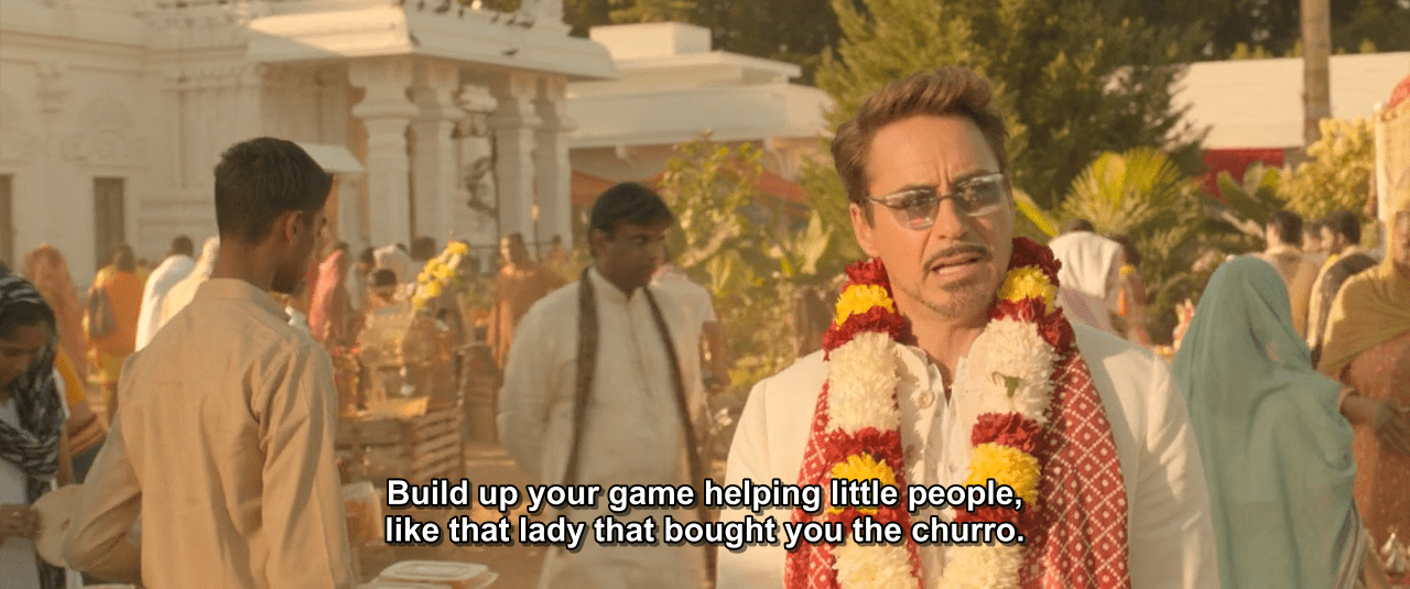 In 'SpiderMan when Tony Stark tells Peter not